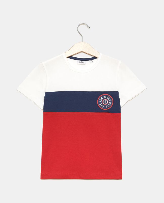 T-shirt in cotone organico jersey con stampa bambino carousel 0