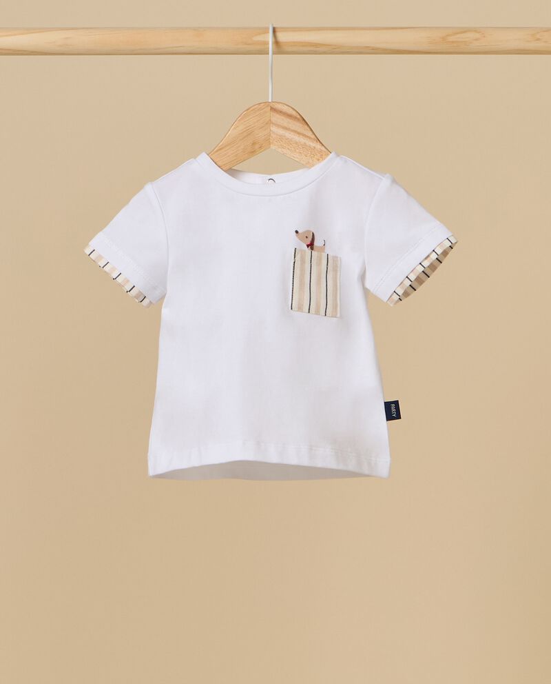 T-shirt IANA in cotone stretch neonatodouble bordered 0 lino