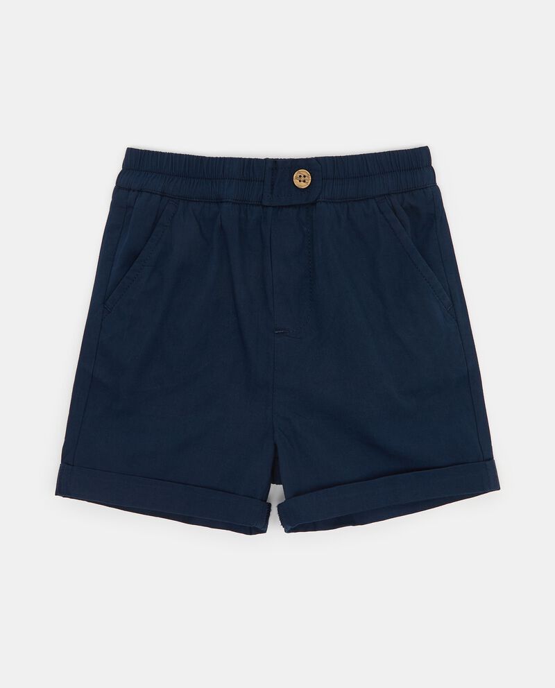 Shorts in puro cotone con risvolti neonatodouble bordered 0 