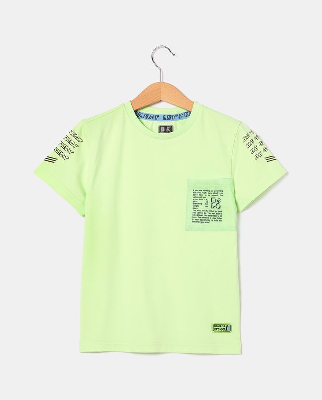 T-shirt tinta unita con stampe in cotone elasticizzato bambino carousel 0