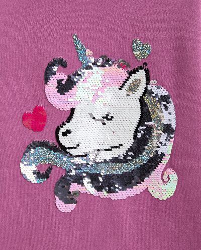 Pullover tricot in puro cotone con paillettes e bambina detail 1