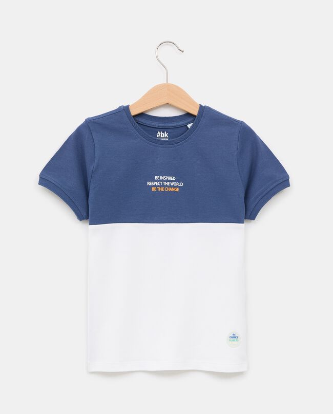 T-shirt in puro cotone con scritta bambino carousel 0