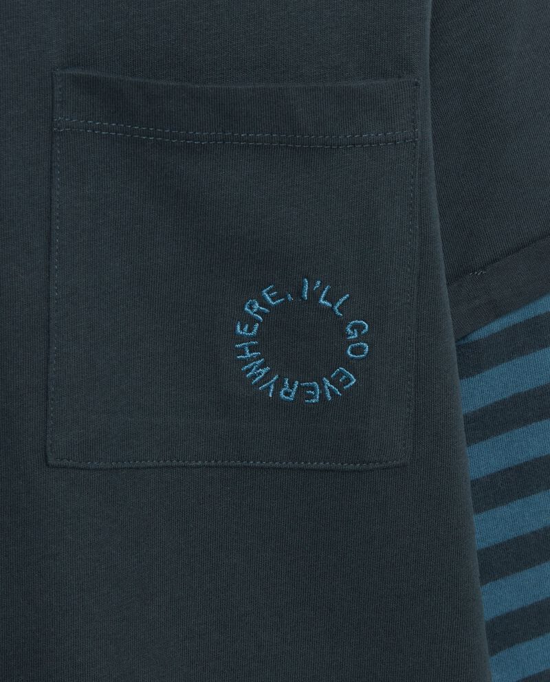 T-shirt a manica lunga in jersey di puro cotone bambino single tile 1 cotone
