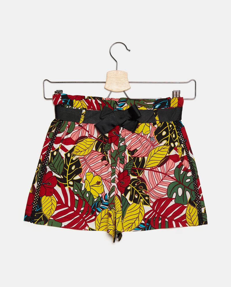Shorts in viscosa con stampa tropicale ragazzadouble bordered 0 