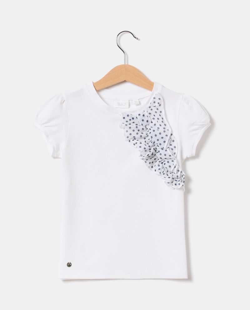 T-shirt in cotone elasticizzato con rouche bambina cover