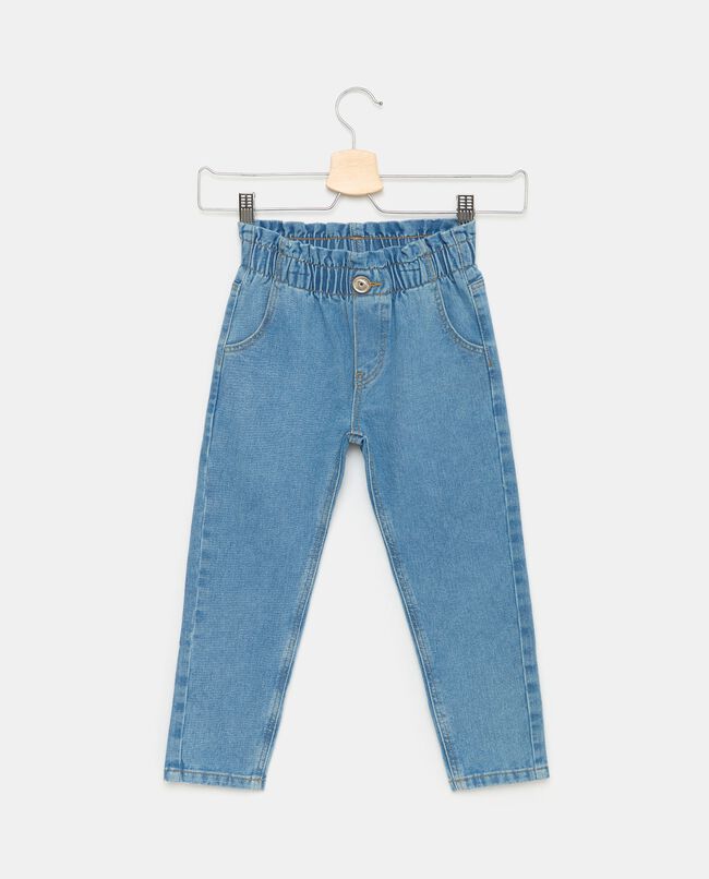 Jeans con vita paperbag in puro cotone bambina carousel 0