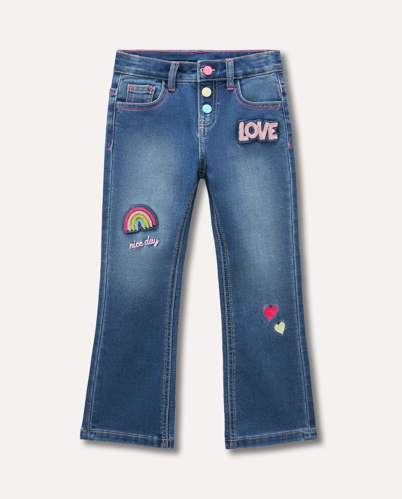 Jeans con ricami e applicazioni bambina single tile 0 