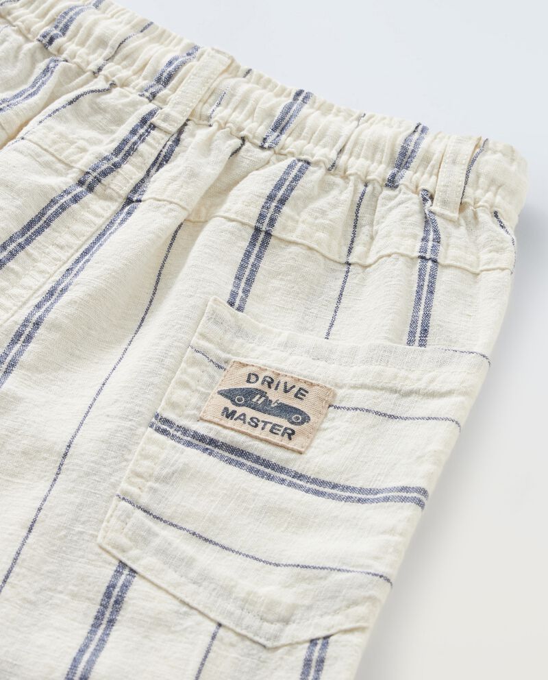 Pantaloni rigati in misto lino neonato single tile 1 lino