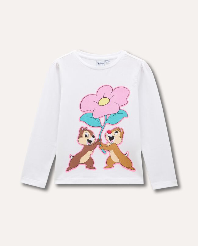 T-shirt in cotone stretch con stampa bambina carousel 0