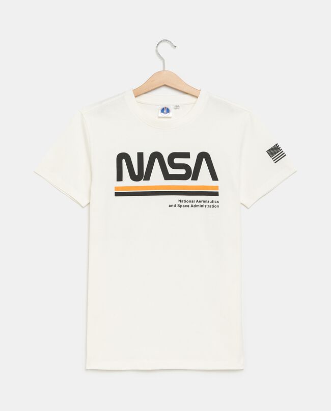 T-shirt con stampa Nasa in jersey di puro cotone ragazzo carousel 0
