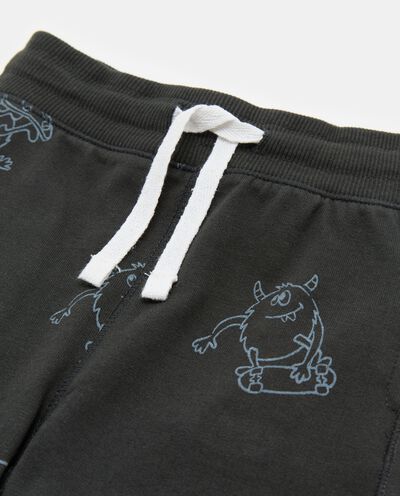 Pantaloni stampati in felpa di puro cotone neonato detail 1