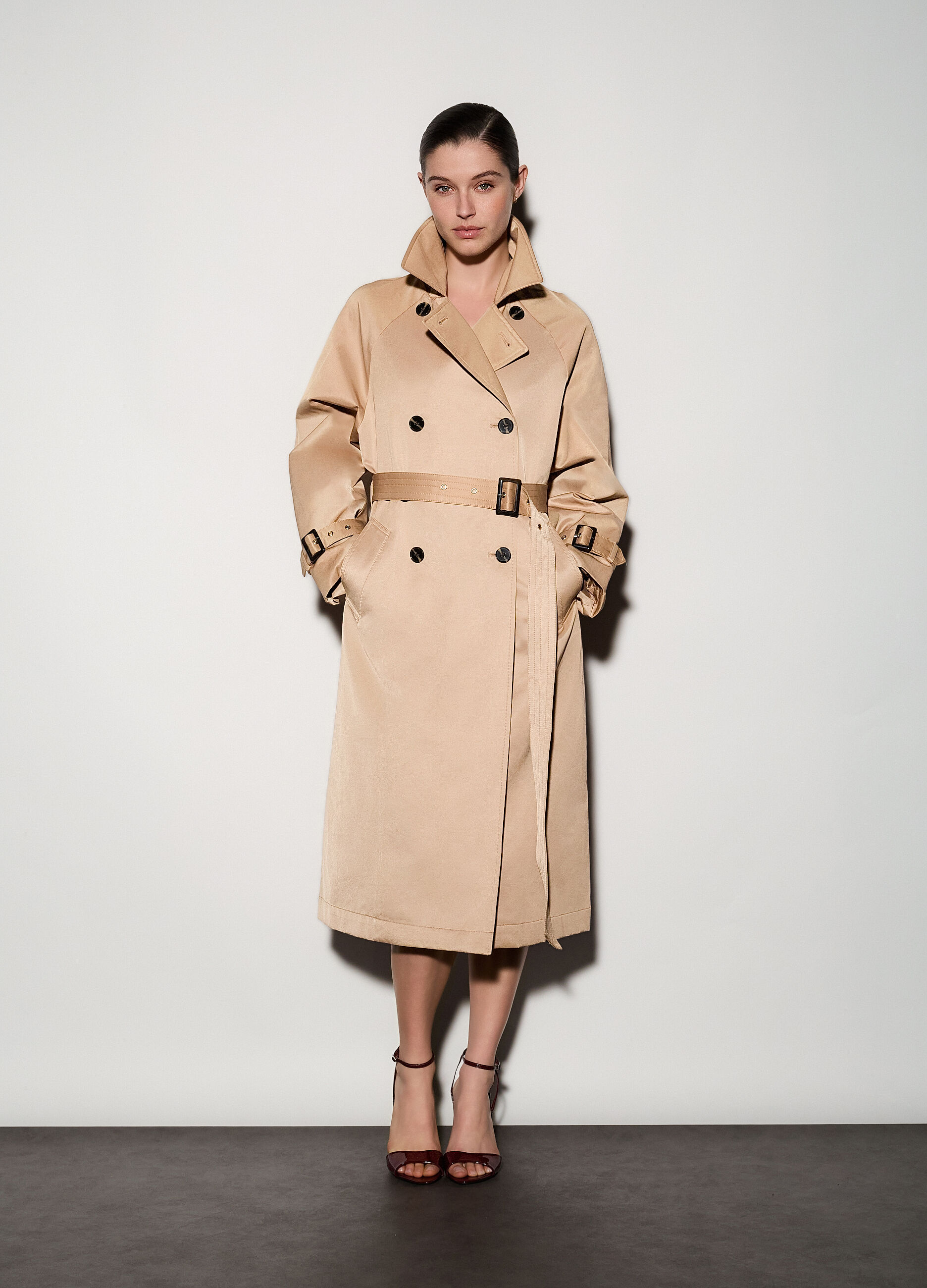 Trench lungo doppiopetto donna_0