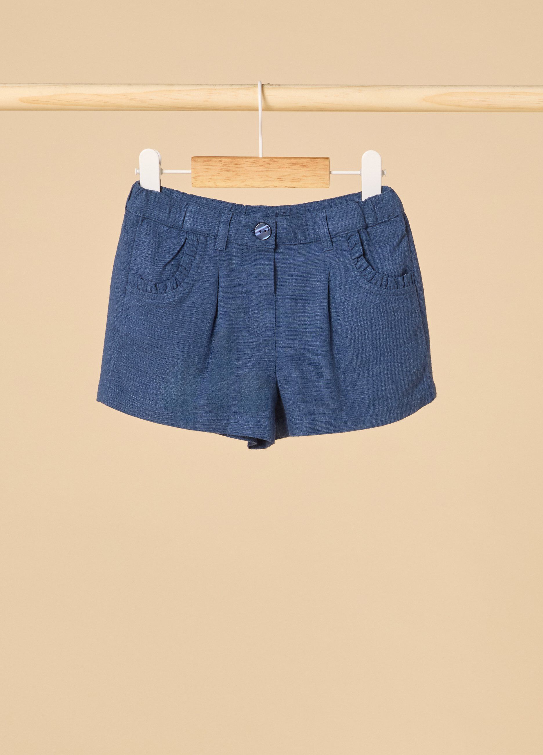Shorts in misto lino IANA neonata_0