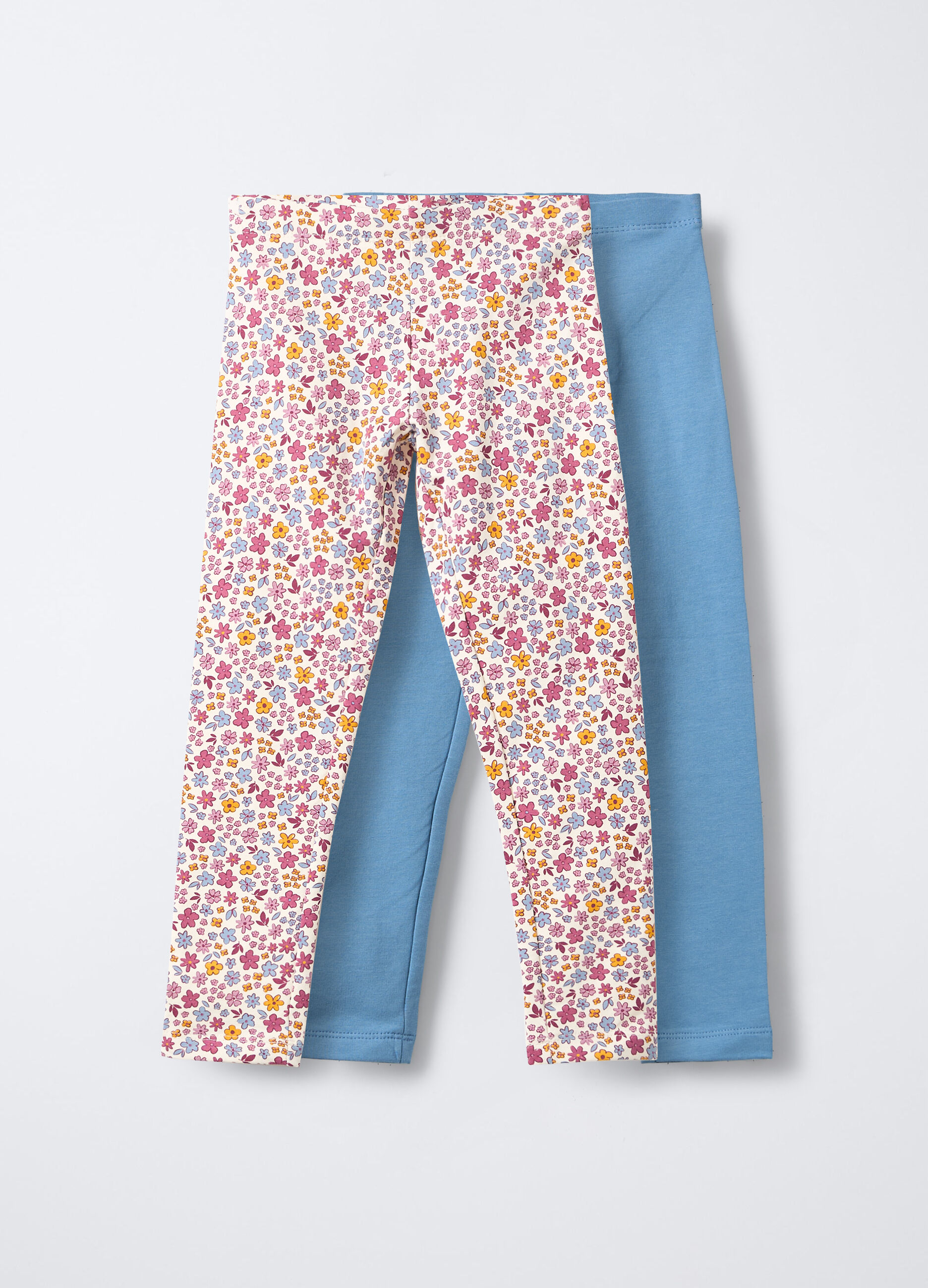 Pack 2 leggings in cotone garzato stretch Fit Regular bambina_0