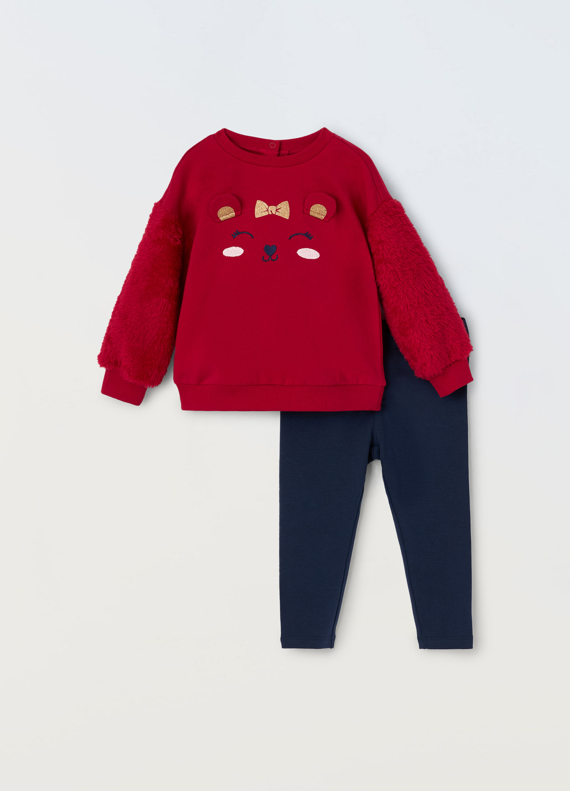 Jogging set in cotone fleece stretch neonata_0