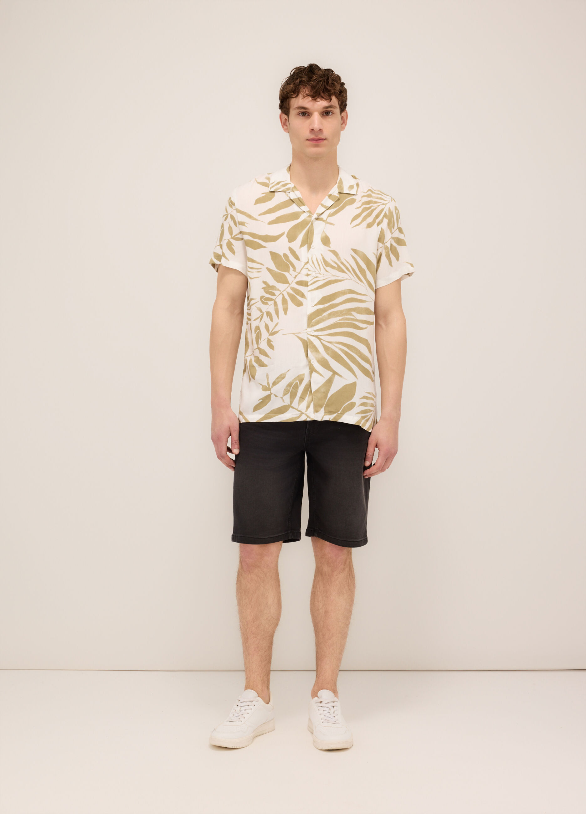 Bermuda regular fit in denim stretch uomo