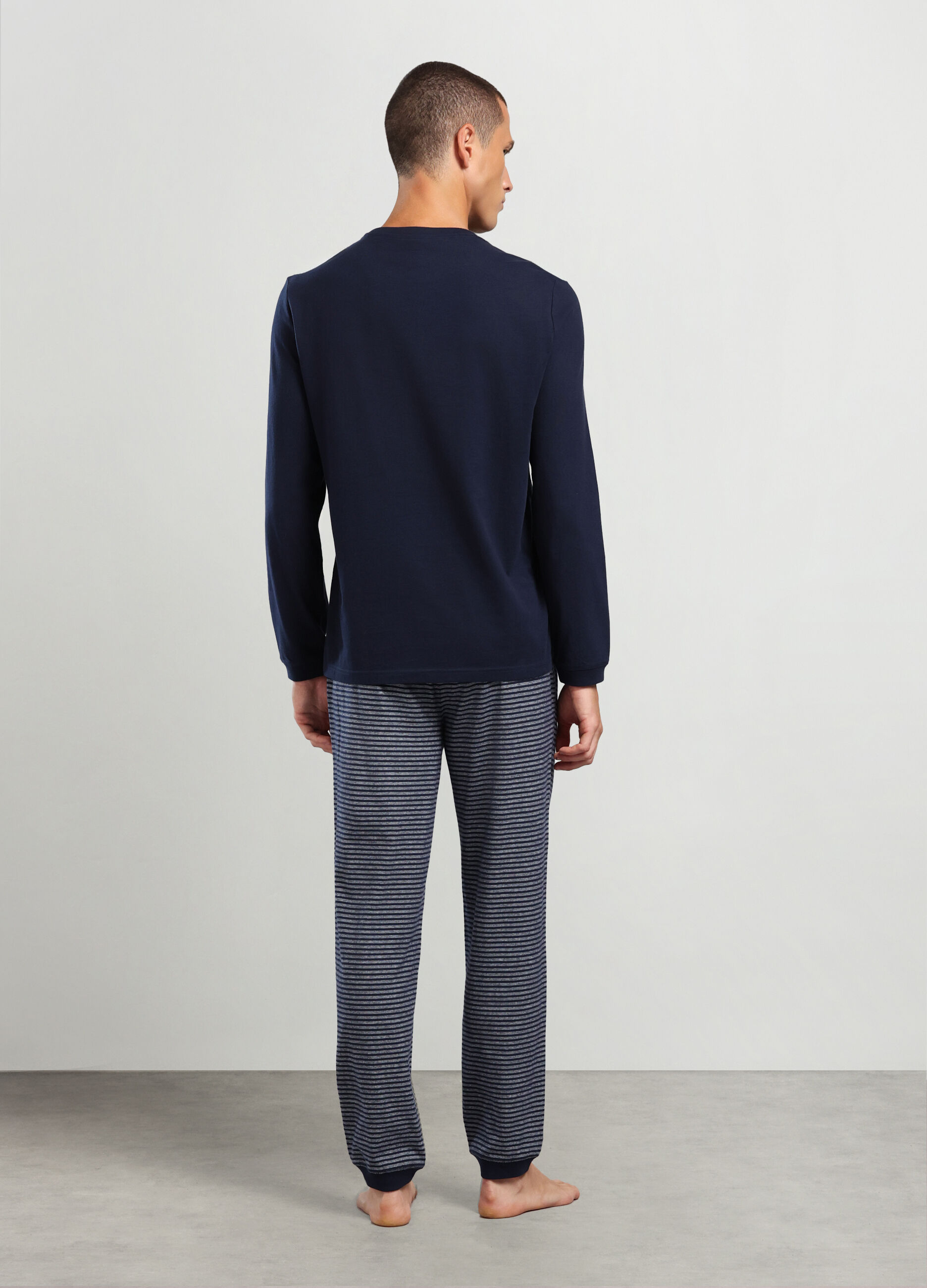 Maglietta a maniche lunghe in puro cotone uomo_1