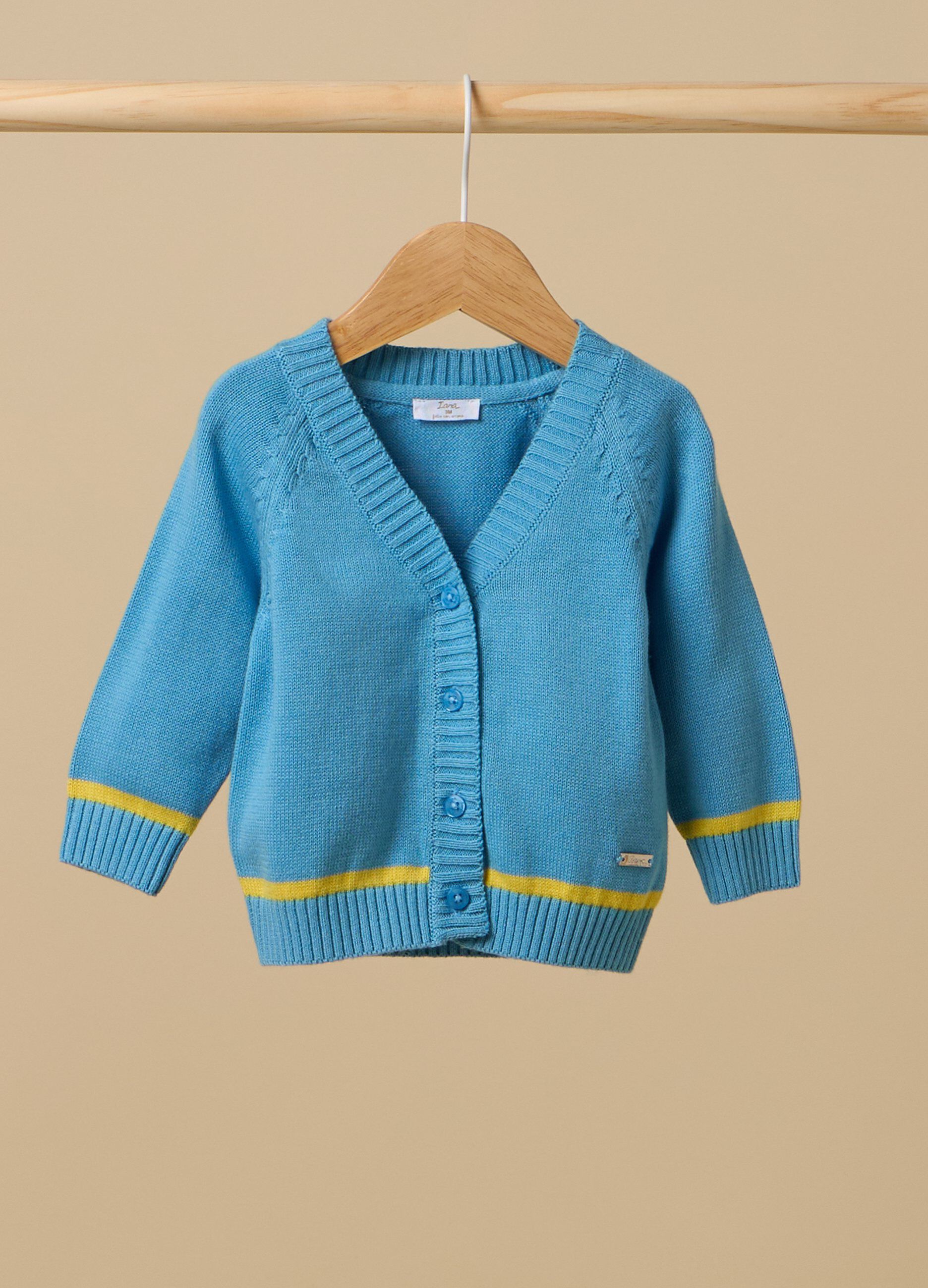 Cardigan tricot IANA in puro cotone neonato_0