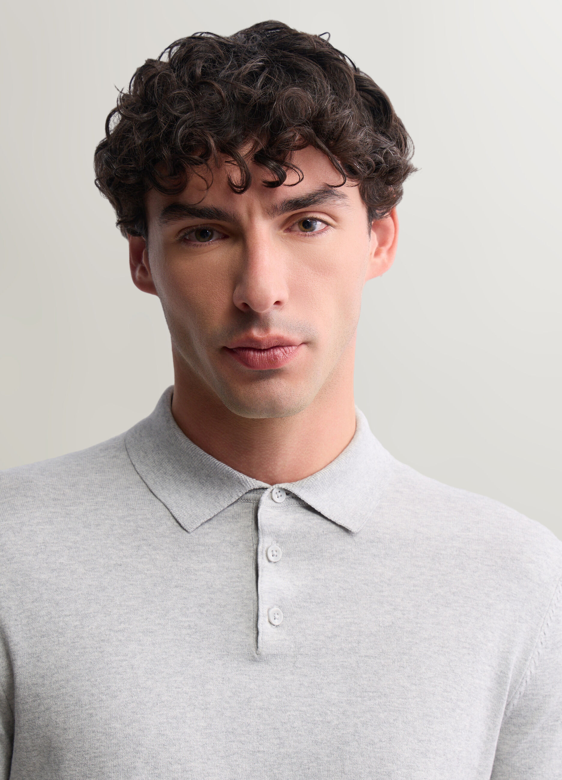 Polo a maniche lunghe in maglia uomo