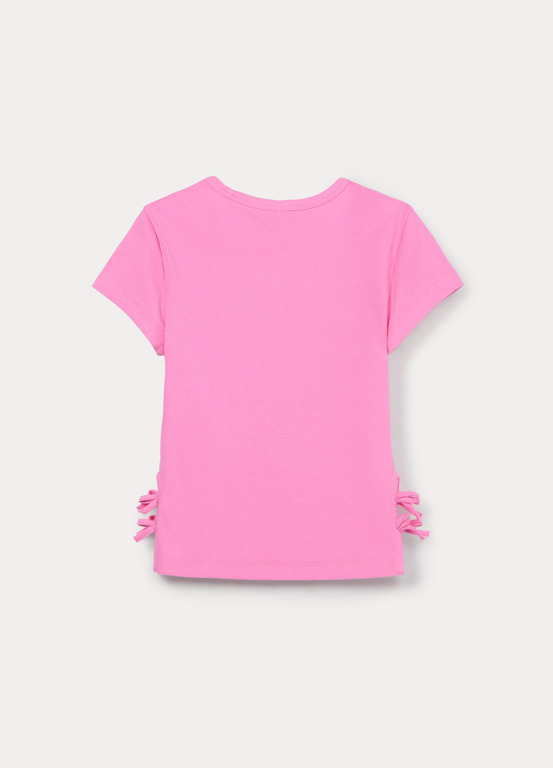 T-shirt in costina di cotone stretch ragazza_1