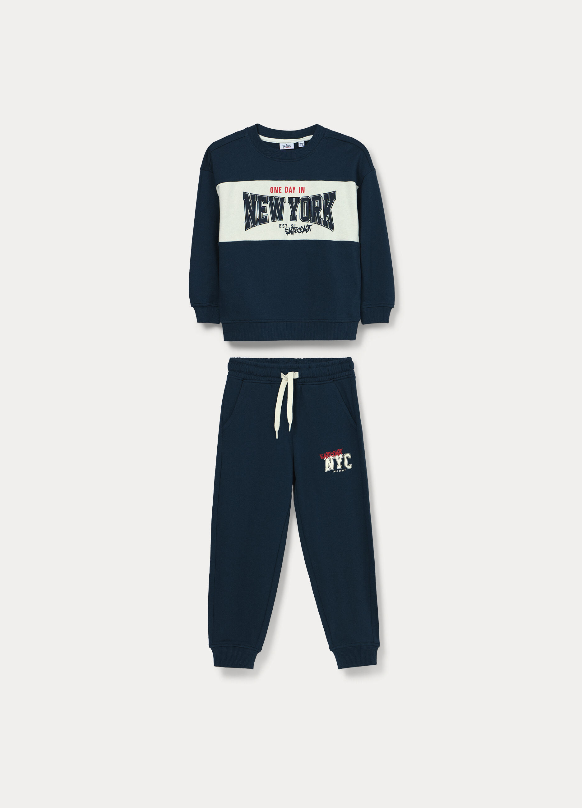 Jogging set in french terry di puro cotone bambino_0