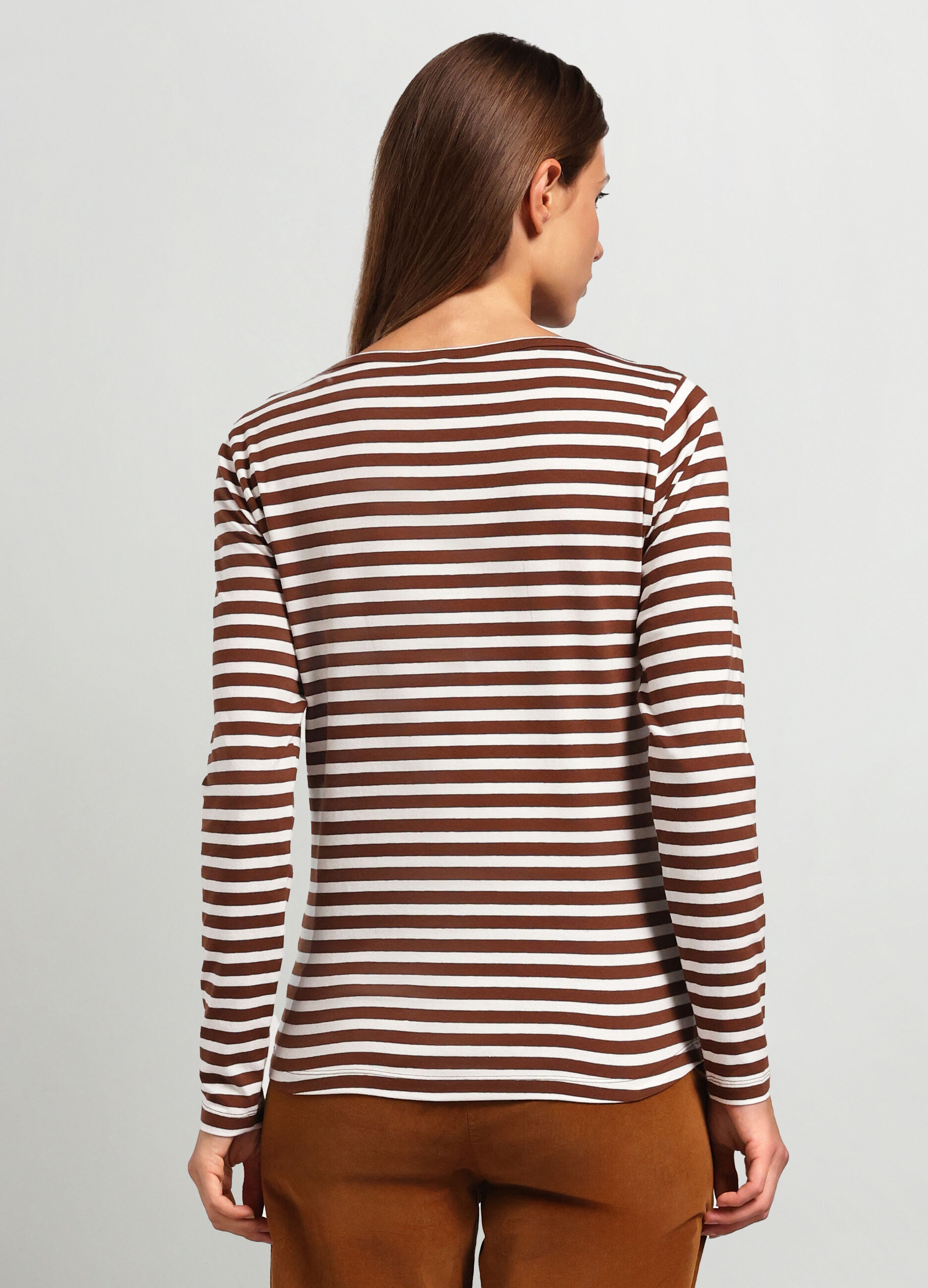 T-shirt in jersey di cotone stretch donna _1