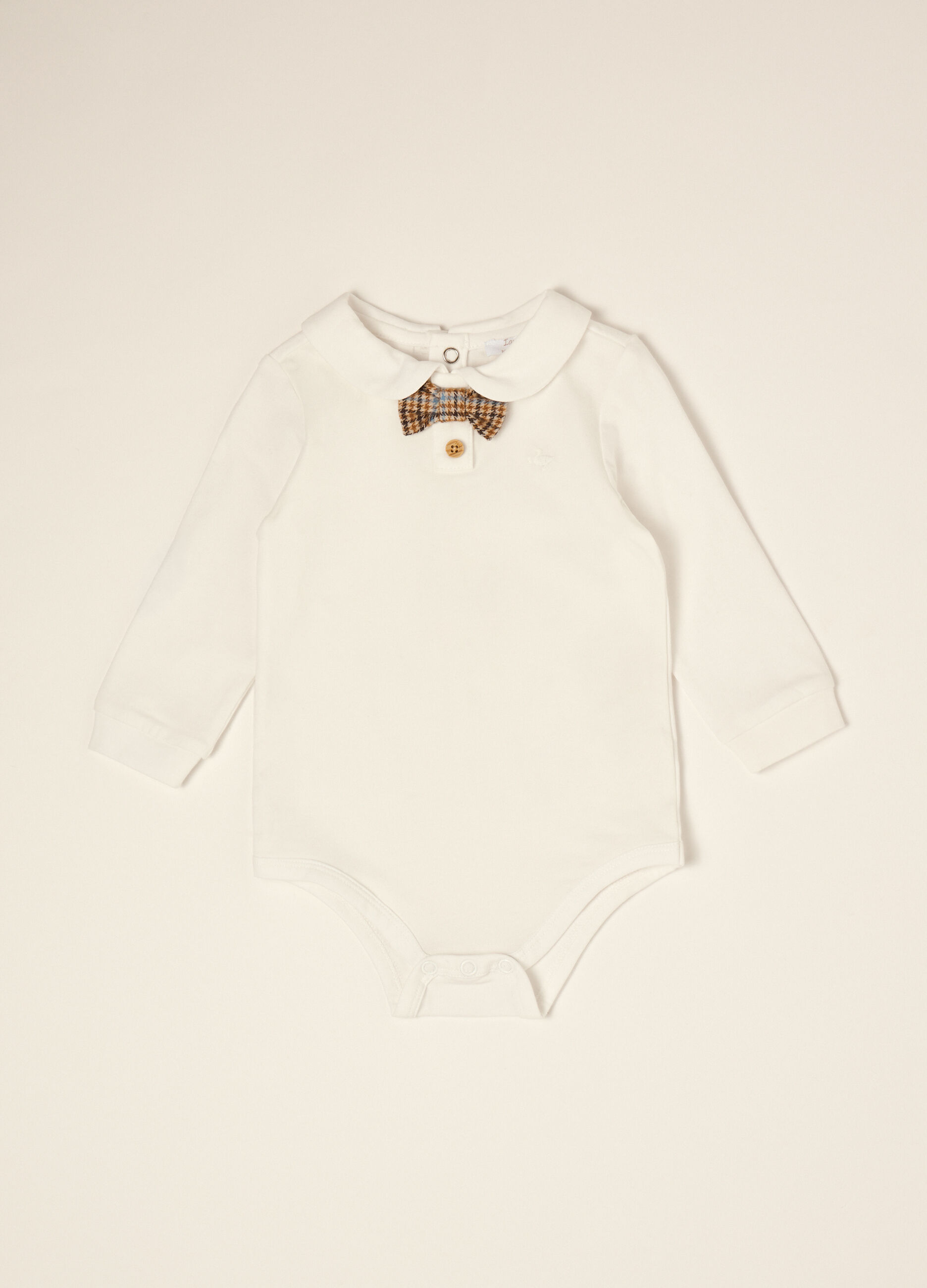 Body bianco in cotone organico elasticizzato girocollo_0