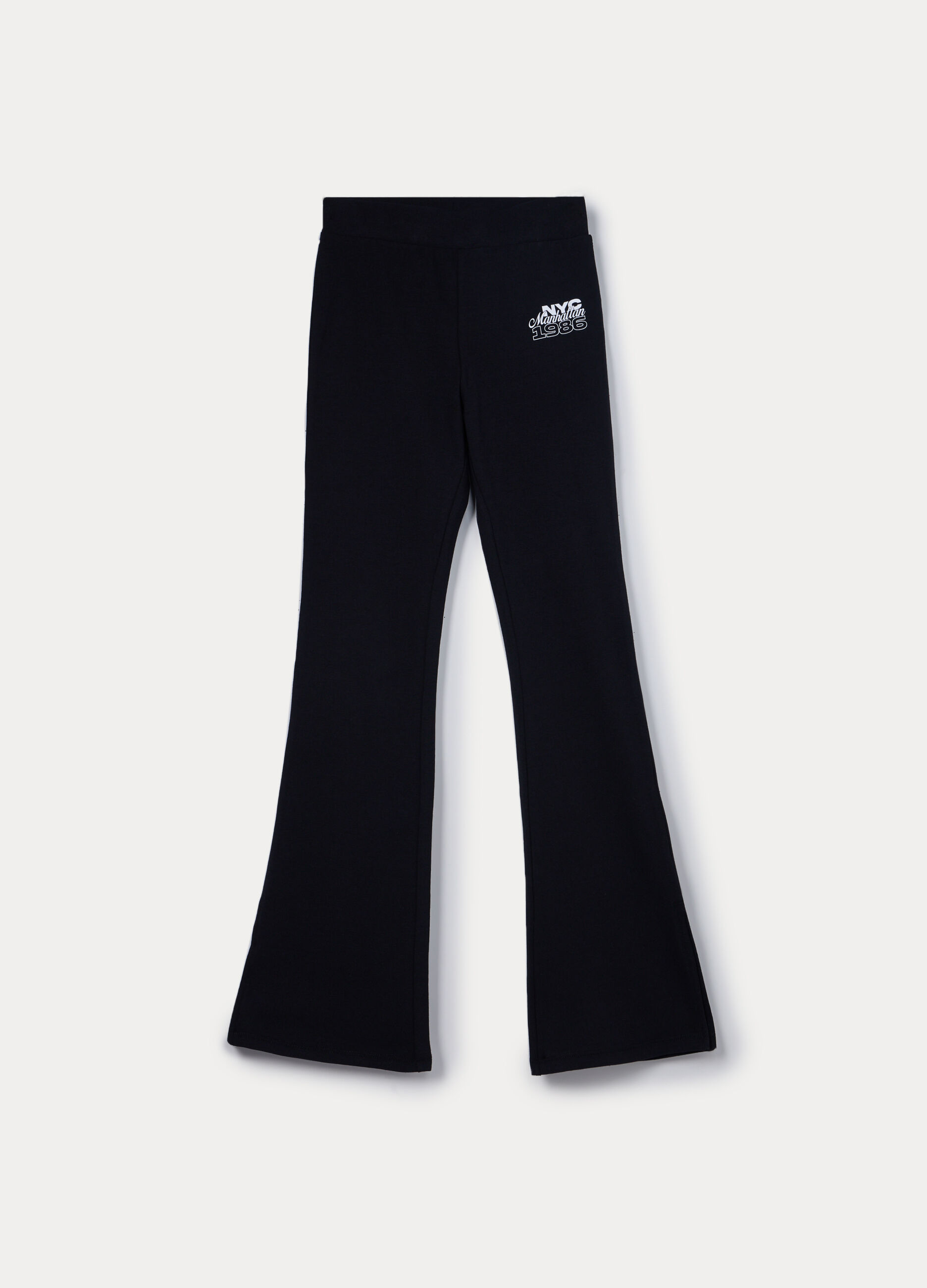 Leggings flare fit in jersey di cotone stretch ragazza_0