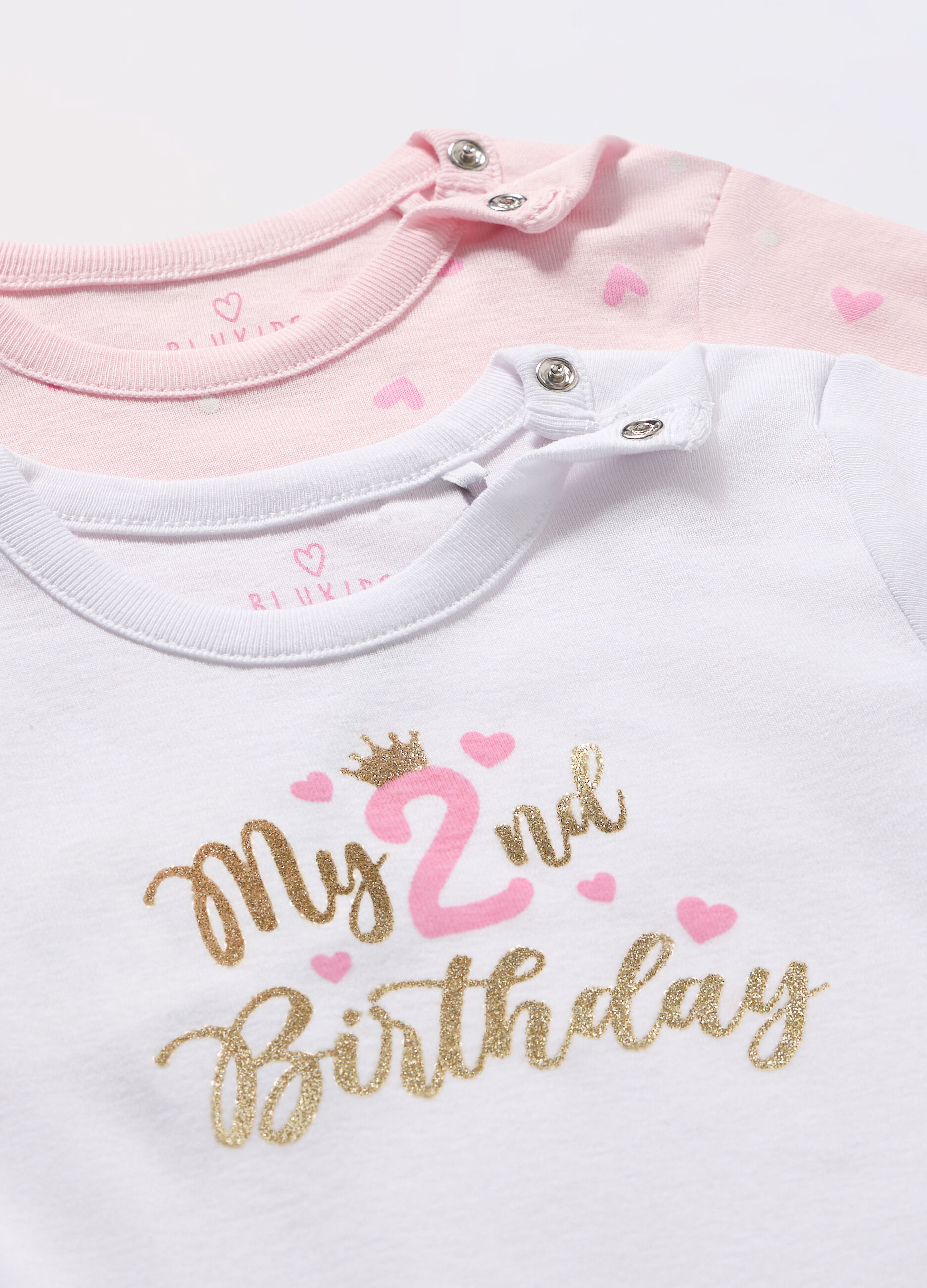 Pack 2 body compleanno in jersey di puro cotone neonata_1