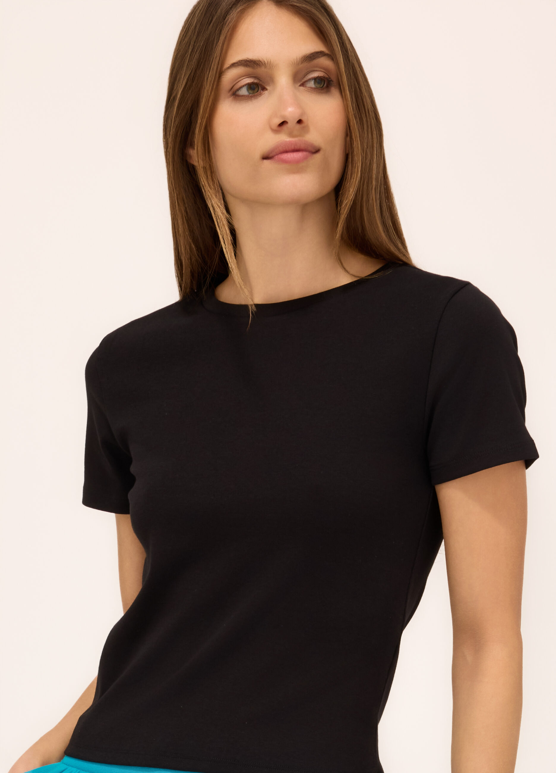T-shirt in cotone stretch donna_2