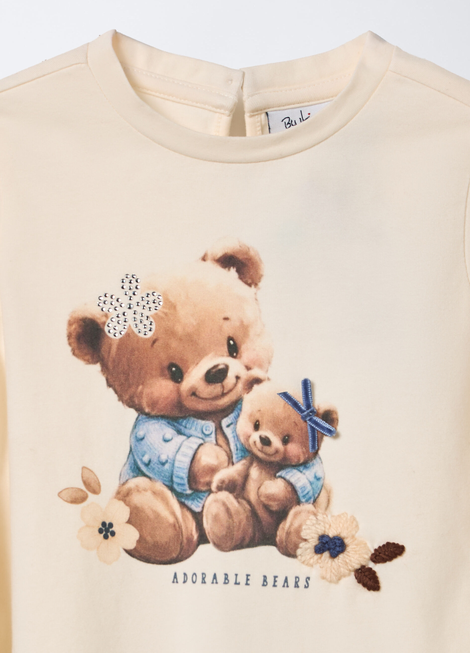 T-shirt girocollo in jersey di cotone stretch bimba_2