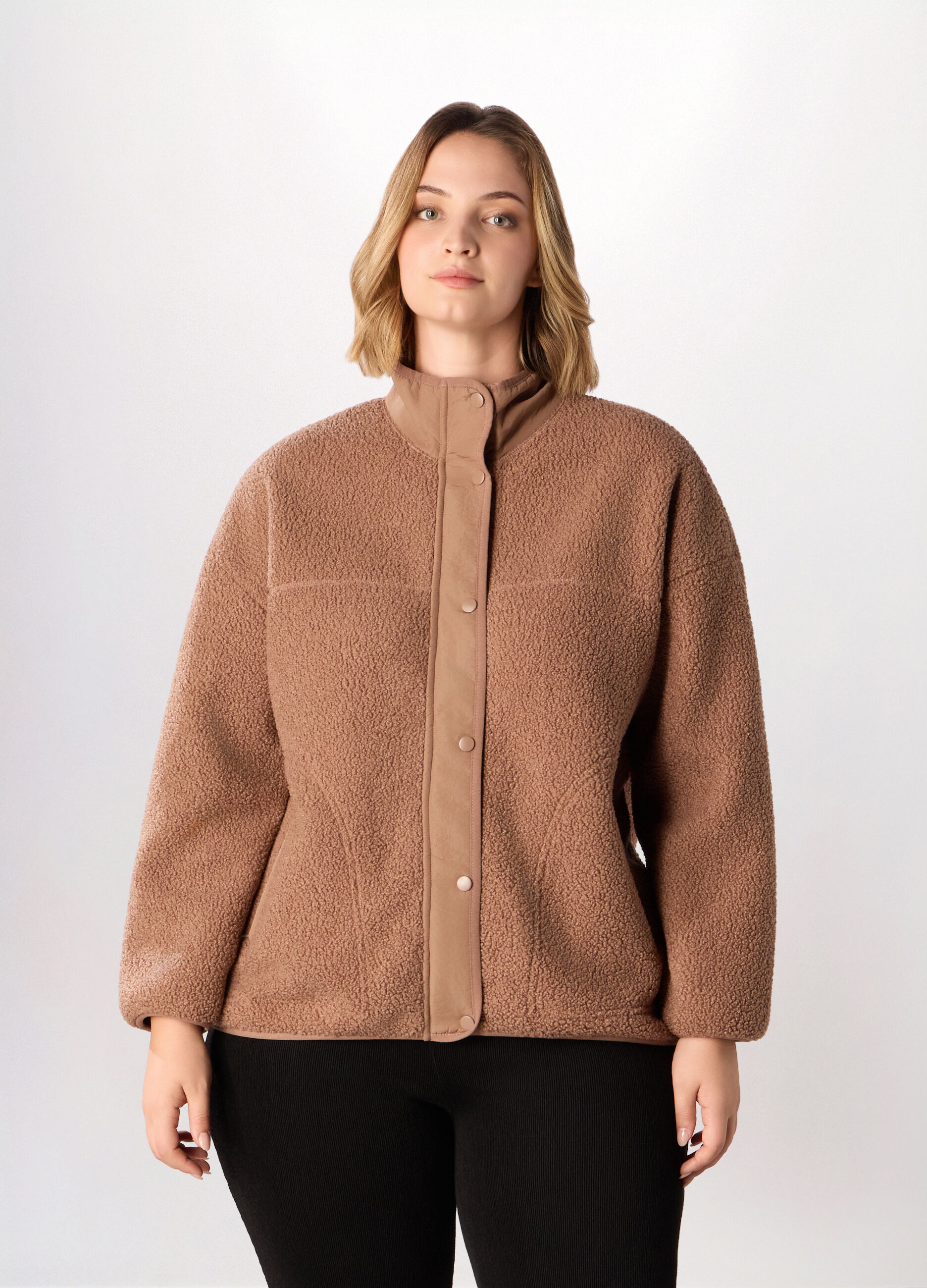 Giacca teddy donna curvy_0