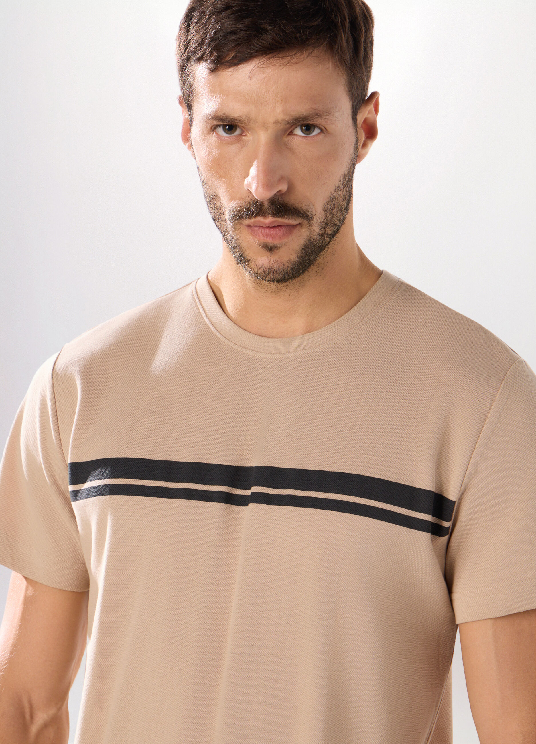 Pigiama corto in piquet di cotone uomo_2