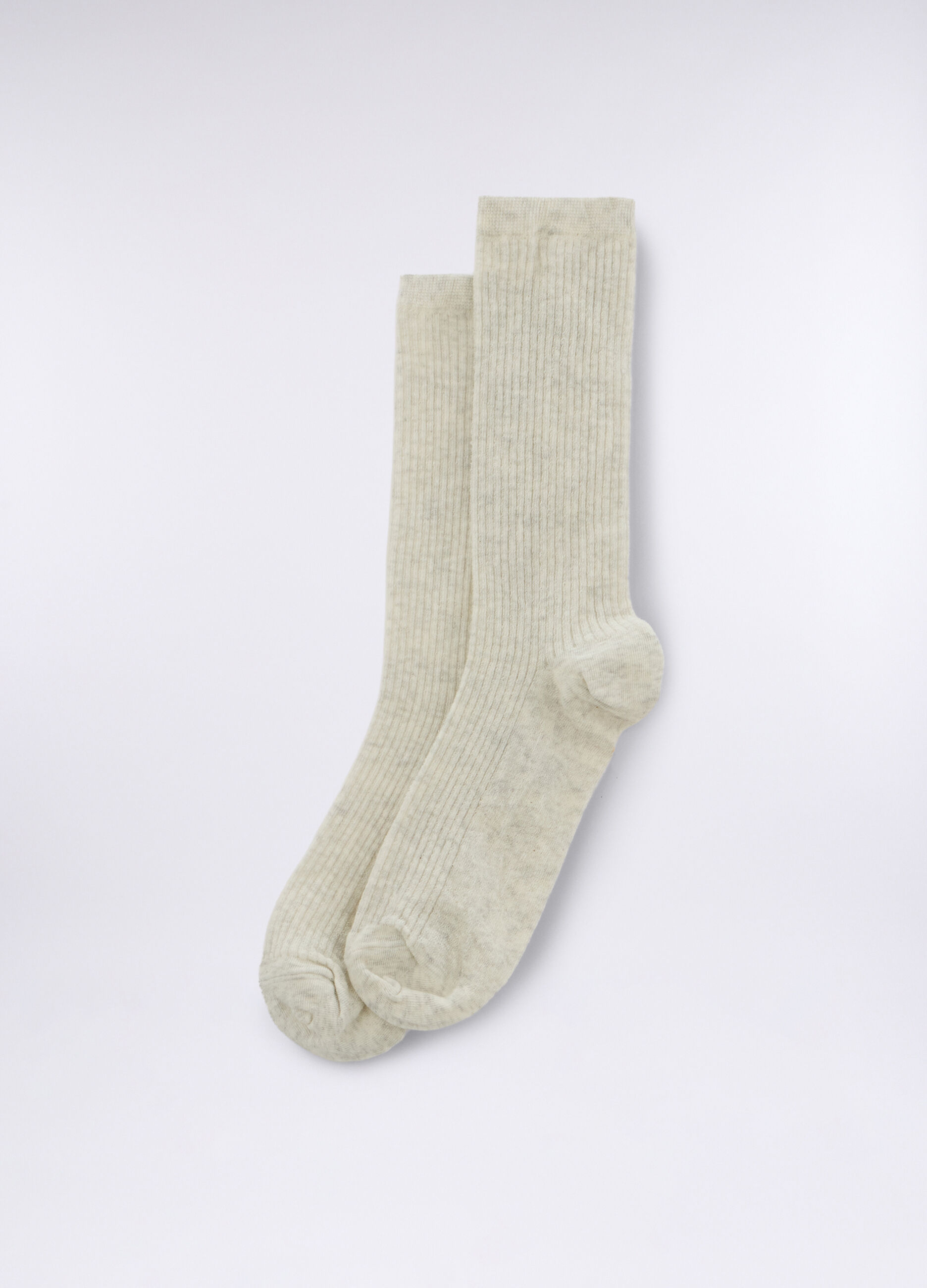 Calze midi in costina di cotone stretch donna_0