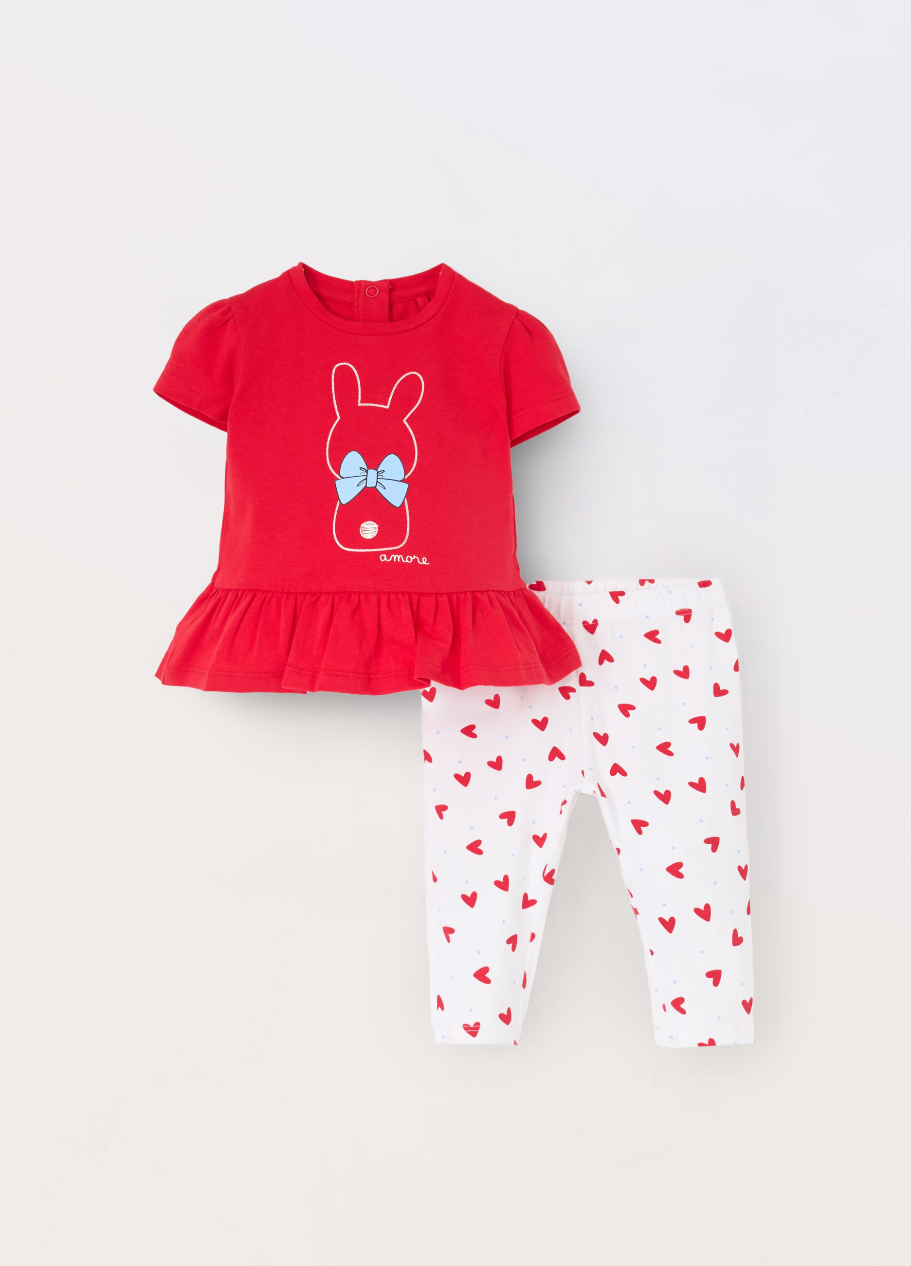 Jogging set in jersey di cotone stretch neonata_0