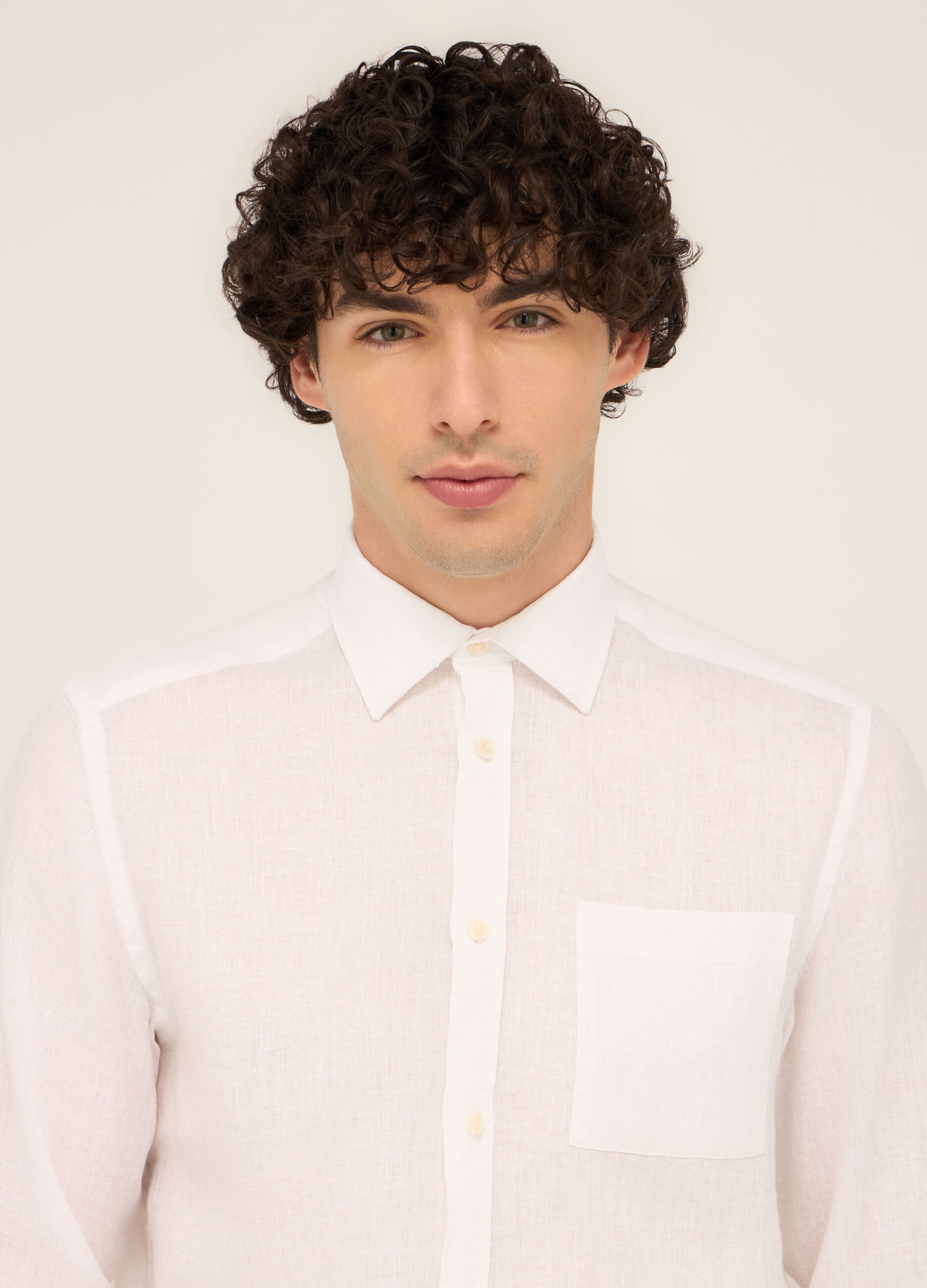 Camicia regular fit in puro lino uomo_2