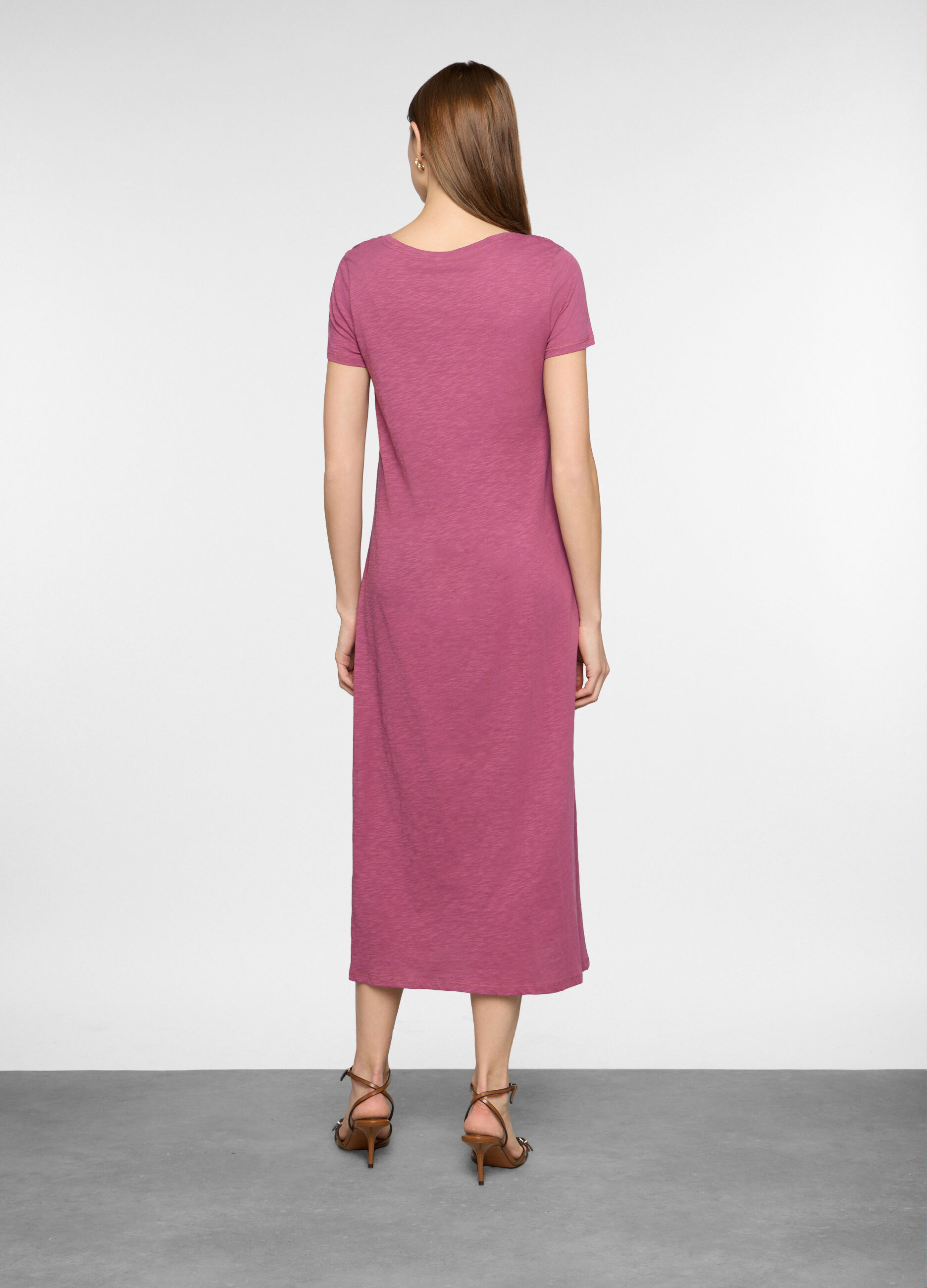 Abito lungo in jersey slub donna_1