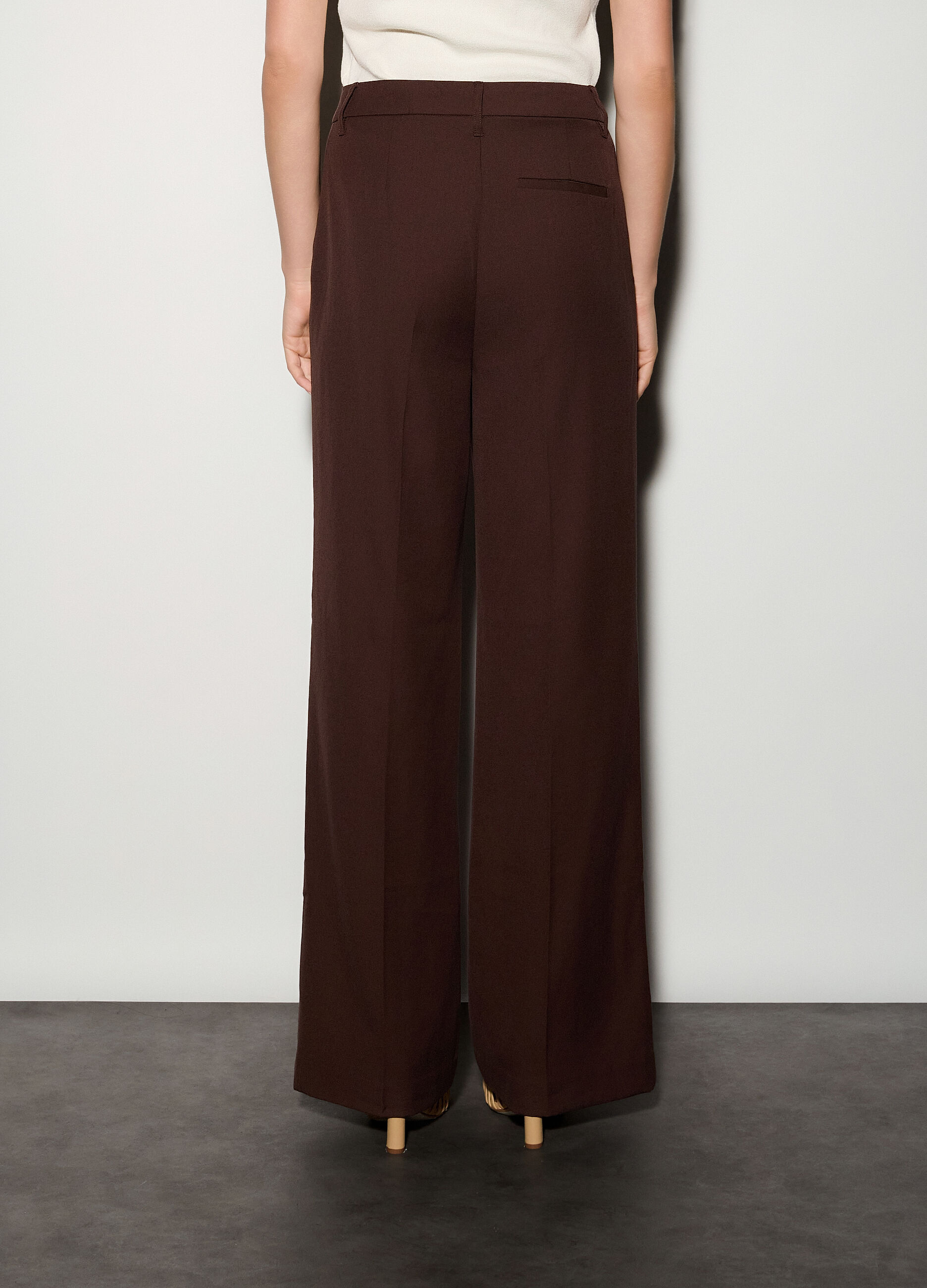 Pantaloni straight fit misto lana donna_2