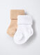 Pack 2 calze corte in costina di puro cotone neonata_0