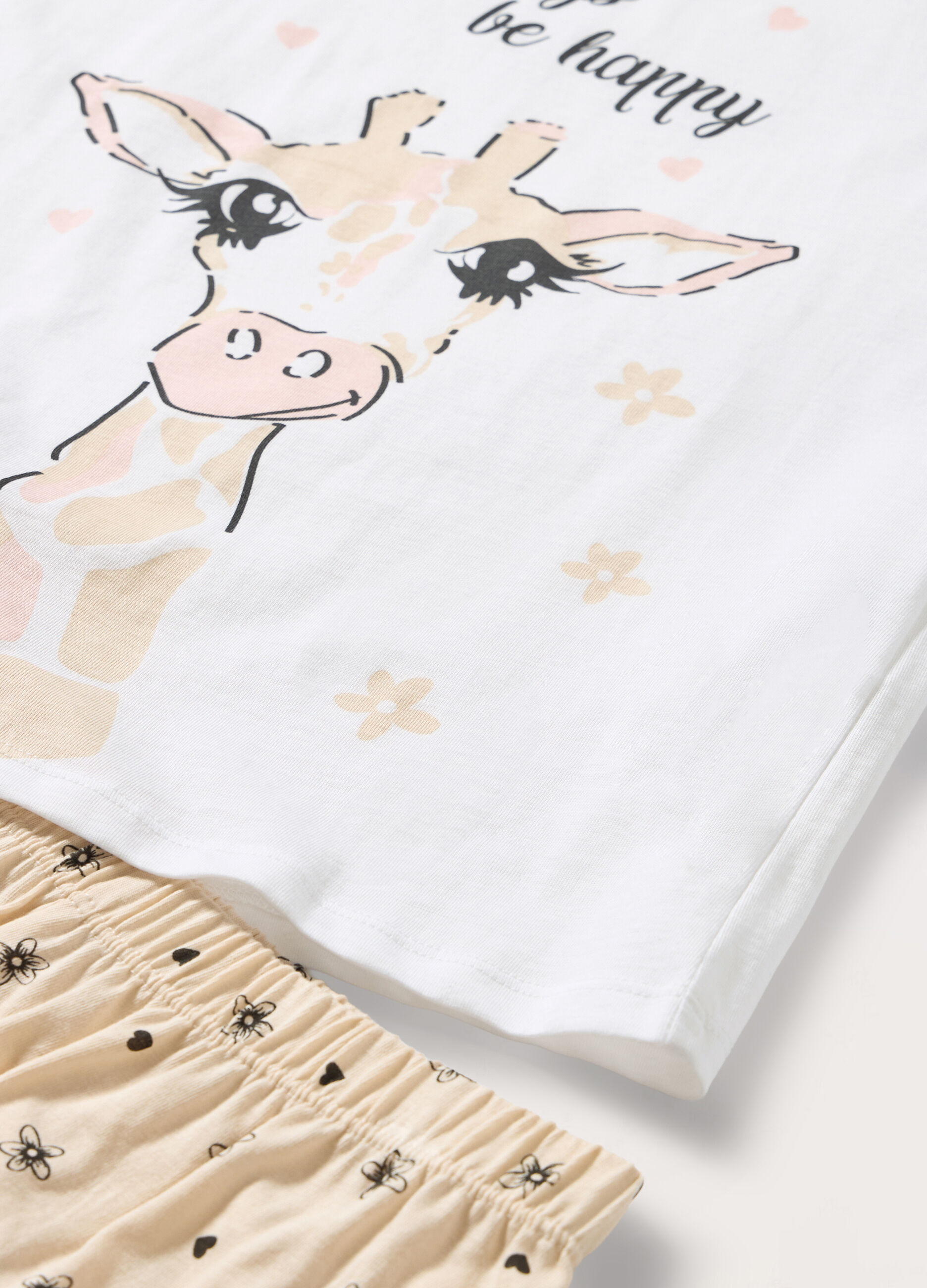 Set pigiama corto in jersey di puro cotone bambina_1