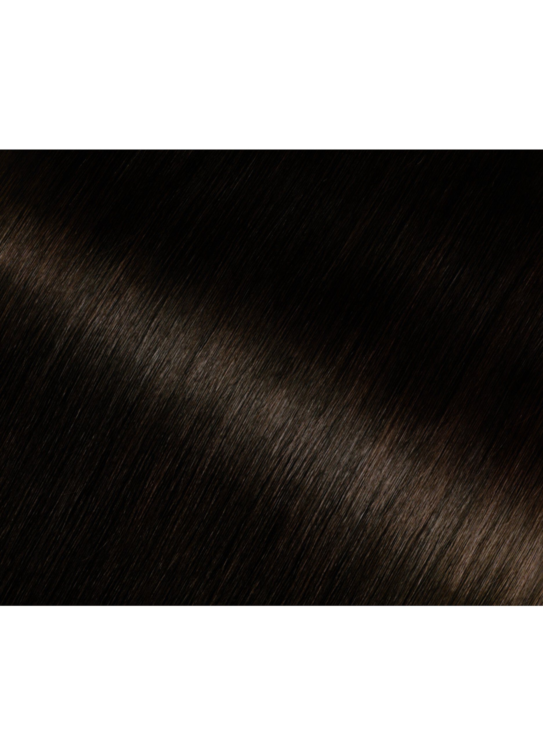 Garnier Tinta Capelli Olia, Colorazione permanente senza ammoniaca per una fragranza delicata, copre il 100% dei capelli bianchi, Con oli di fiori di origine naturale, Castano Scuro (4.0).