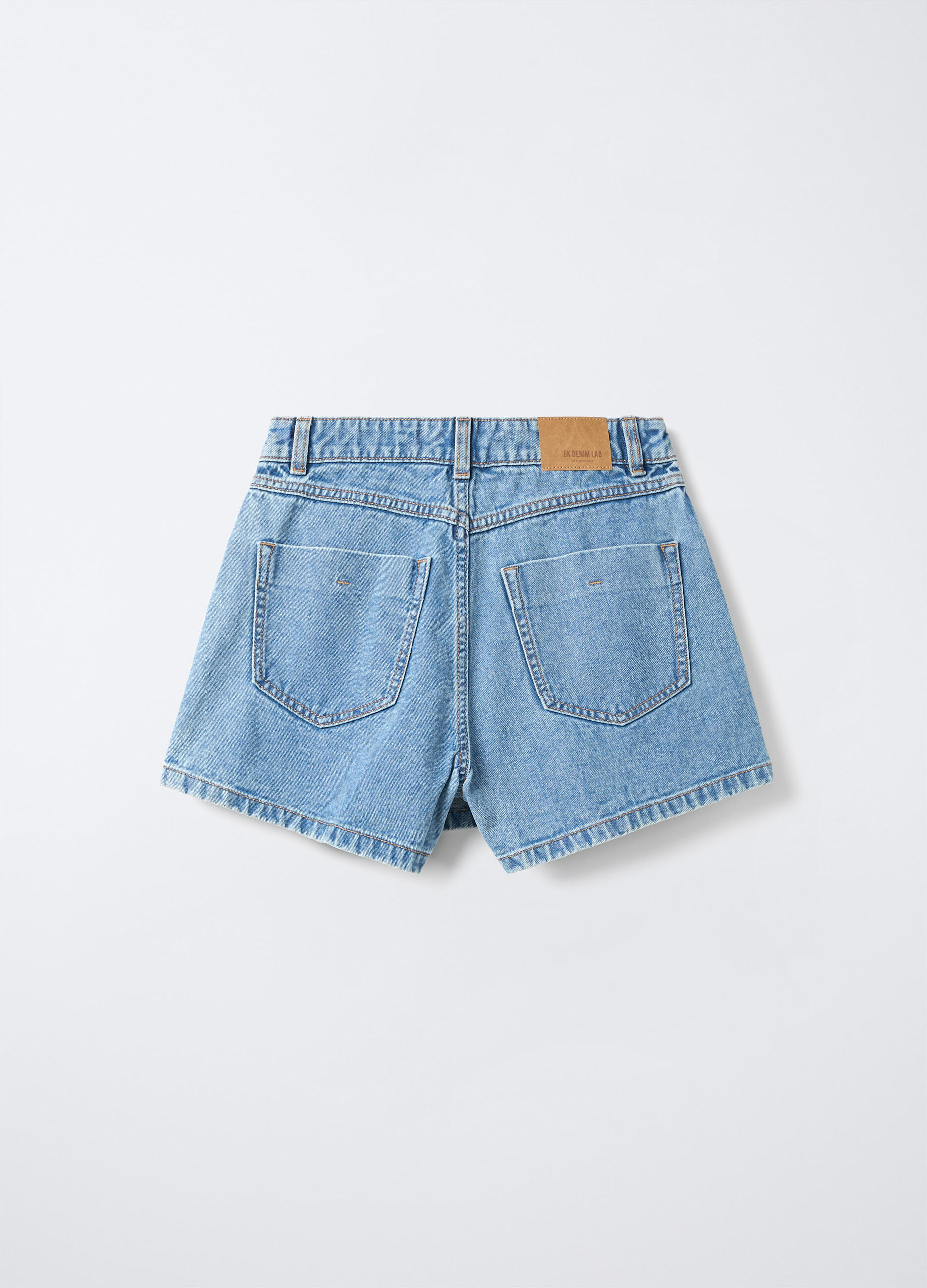 Gonna pantalone in denim di puro cotone ragazza_1