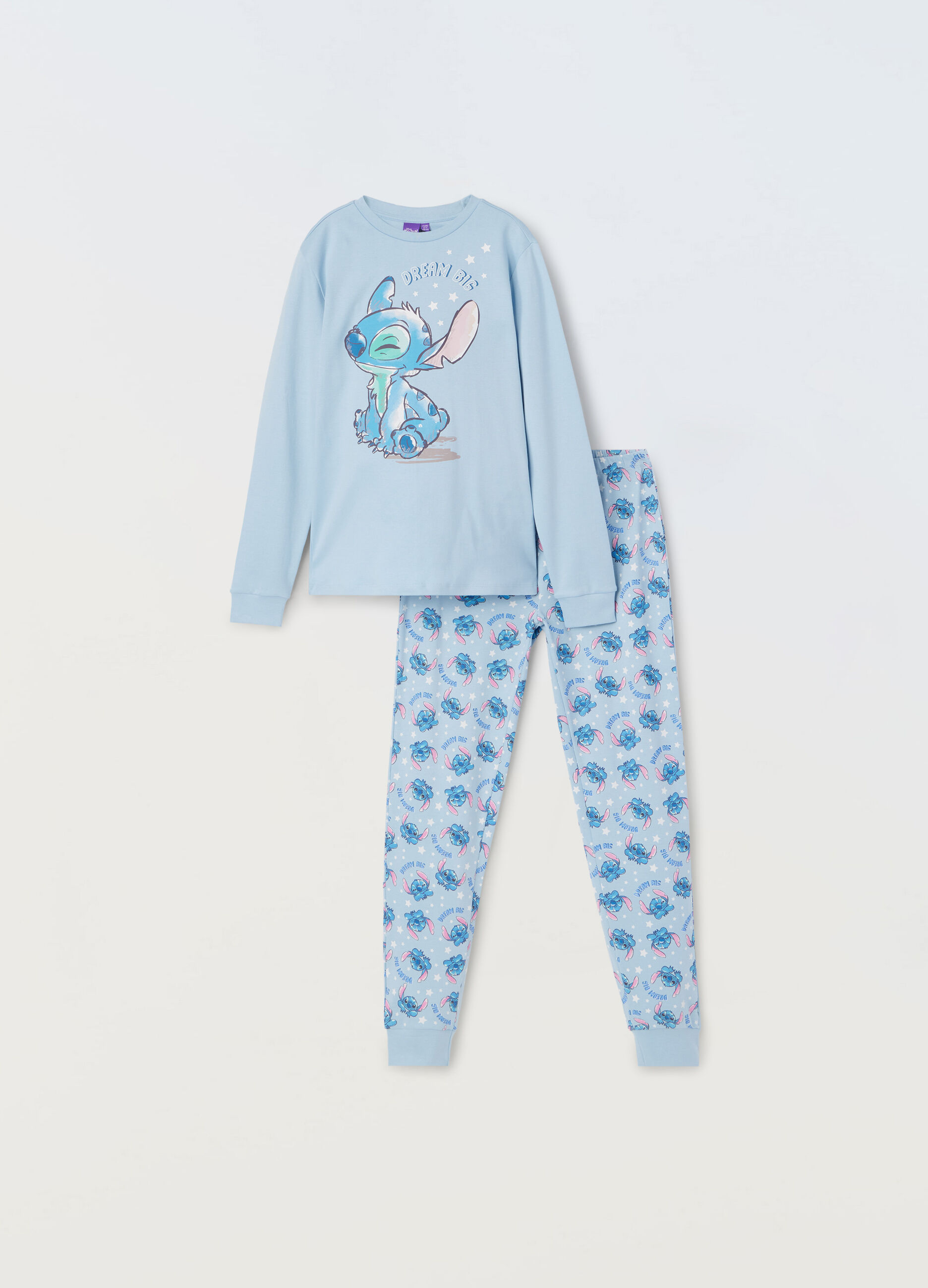 Set pigiama lungo in puro cotone ragazza