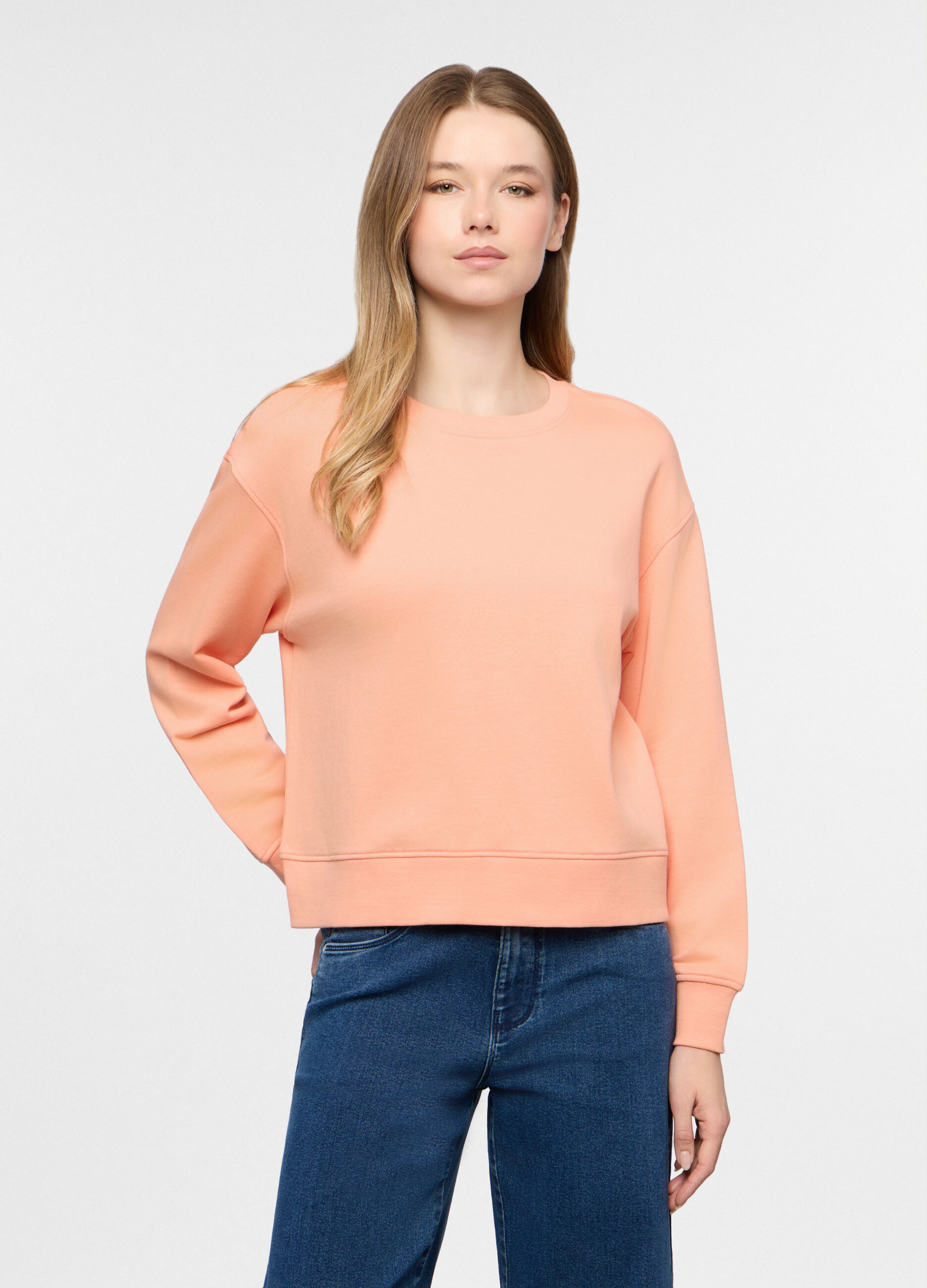Felpa girocollo in french terry donna_0