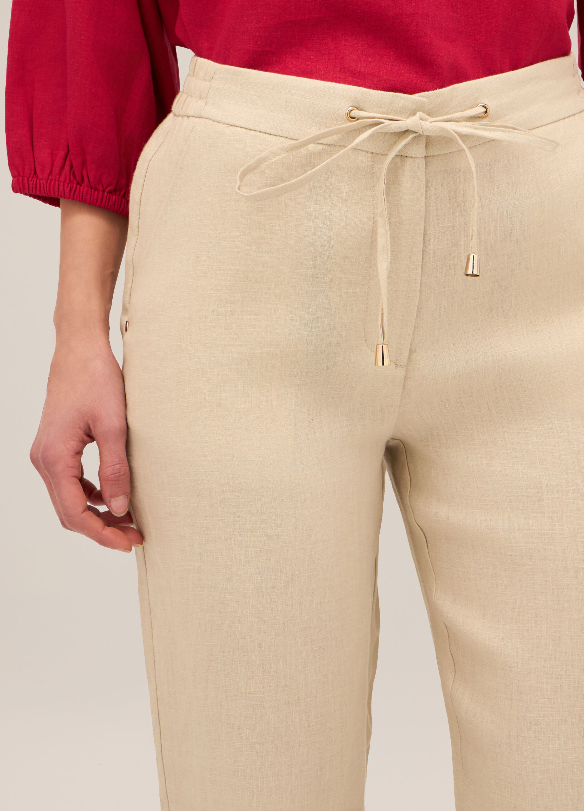 Pantaloni in puro lino donna