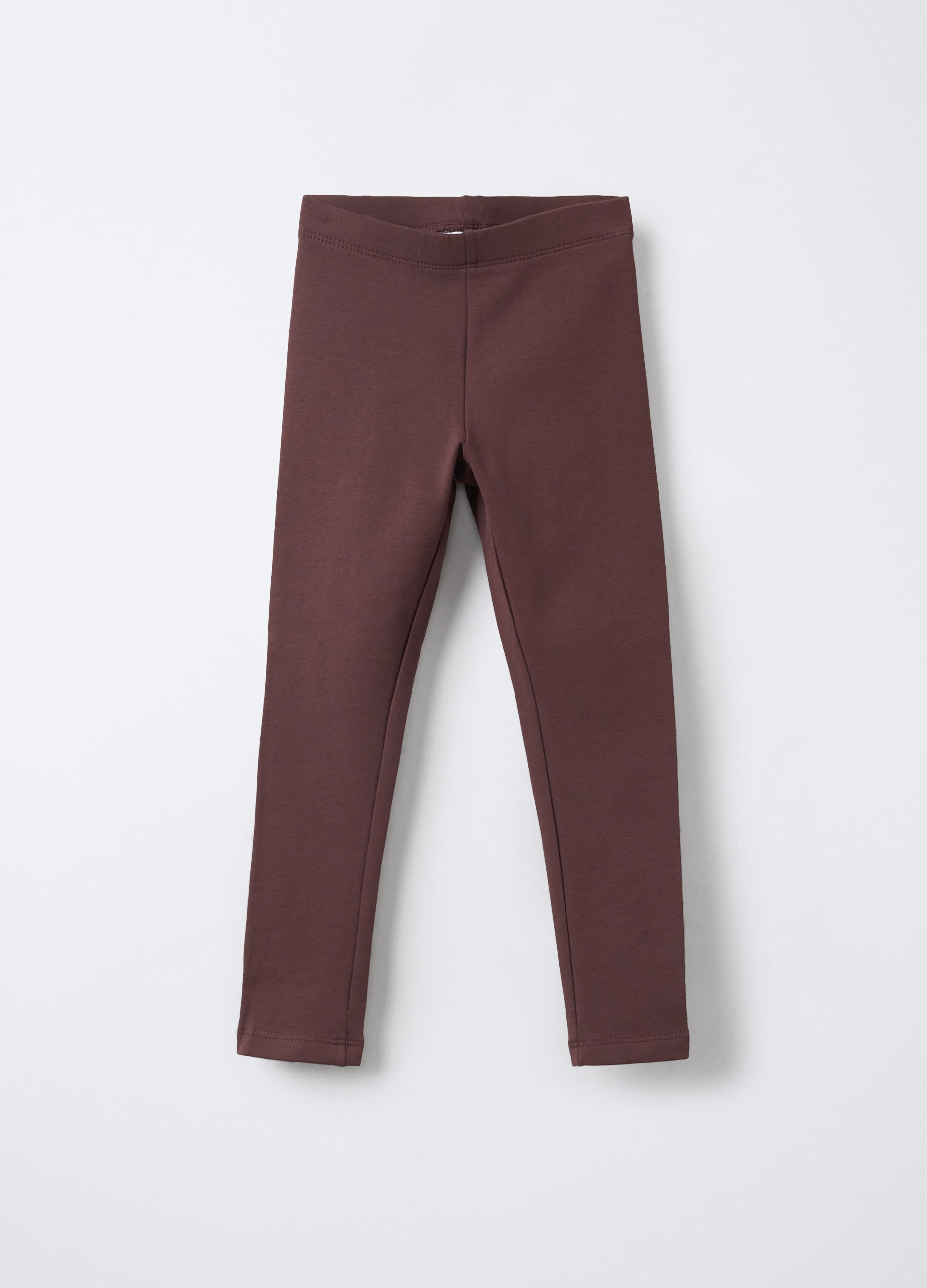 Leggings in cotone garzato stretch Fit Regular bambina_0