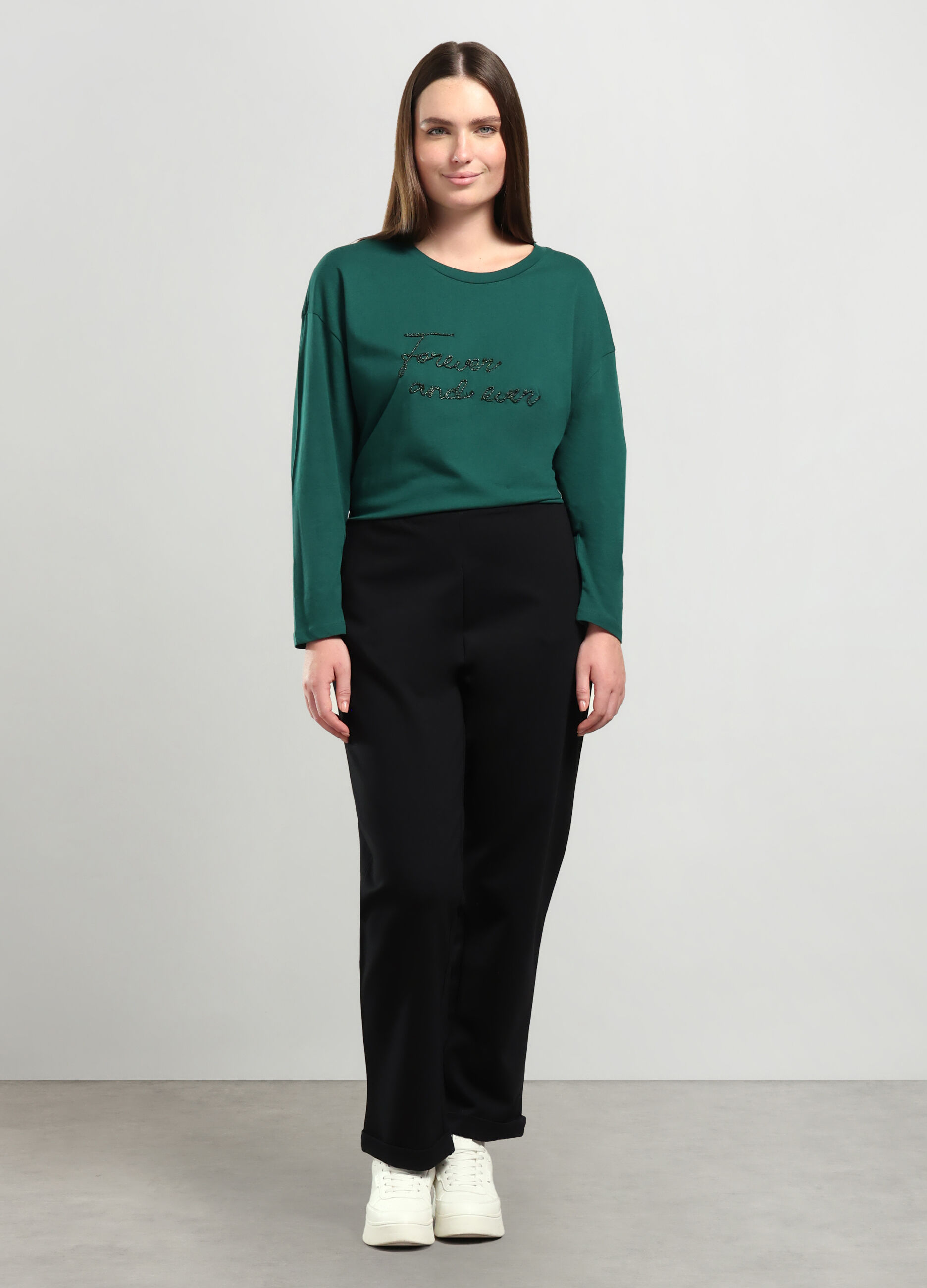 Pantaloni in misto viscosa donna curvy_0