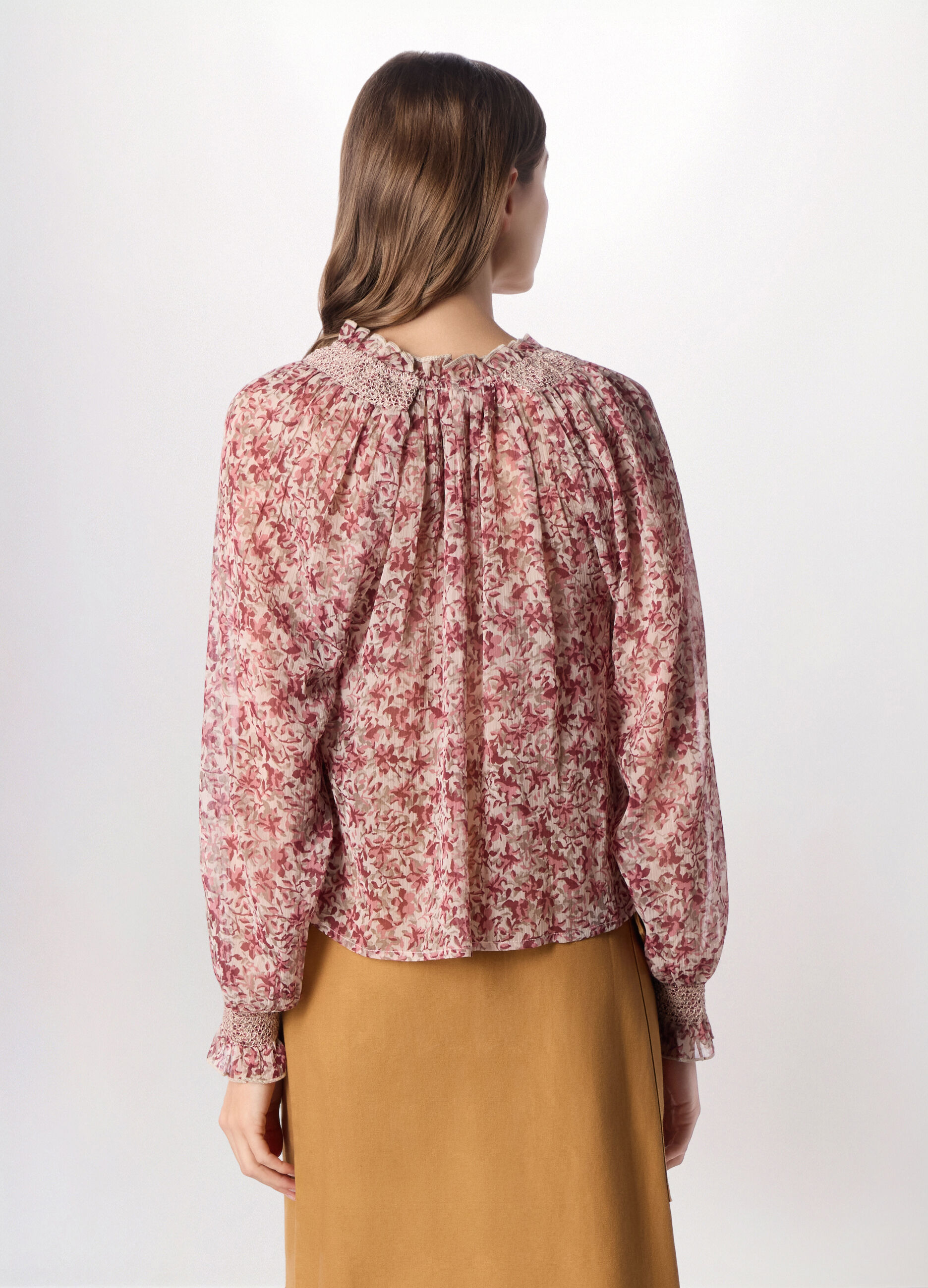 Camicia in chiffon con stampa donna_1