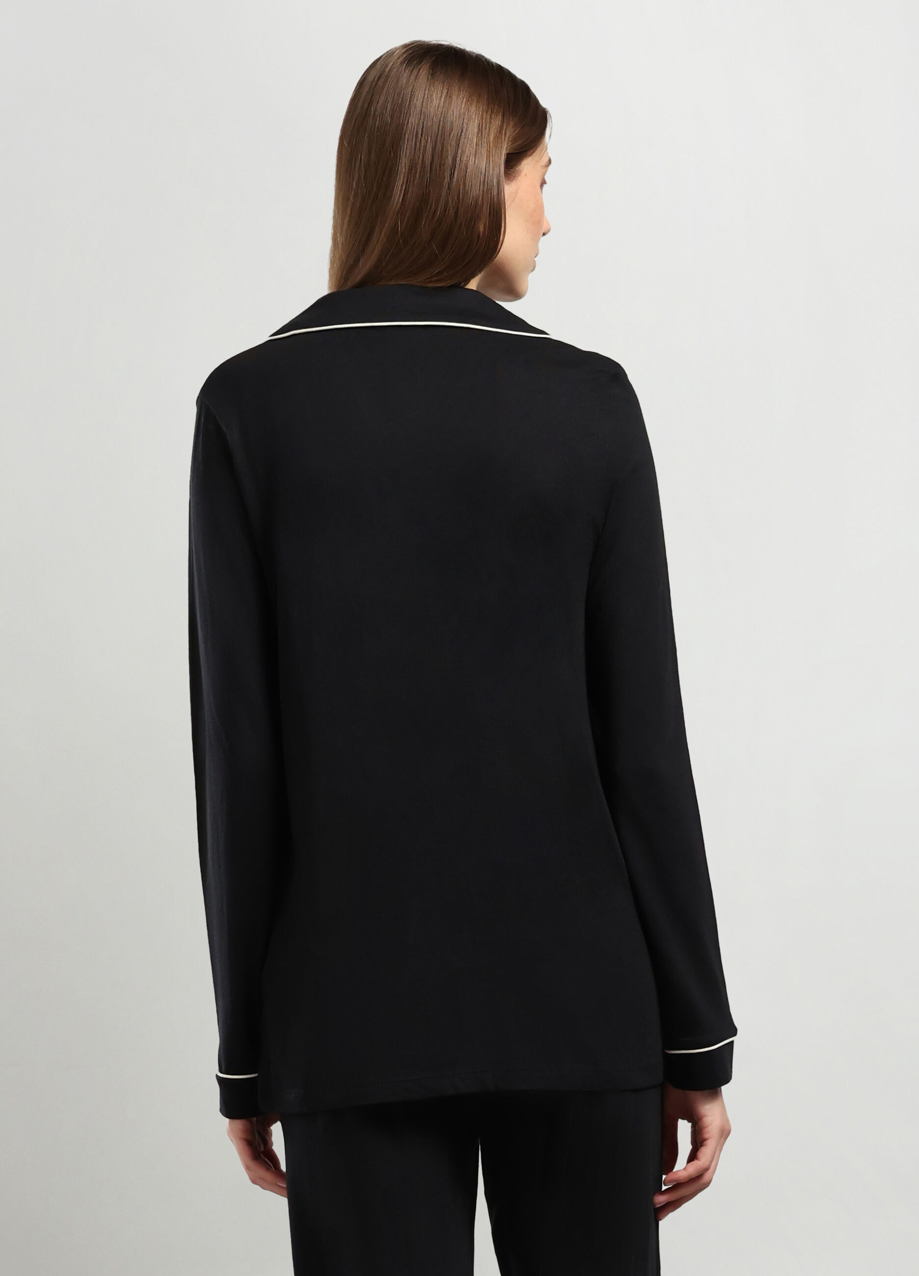 Top pigiama con collo revers donna_0