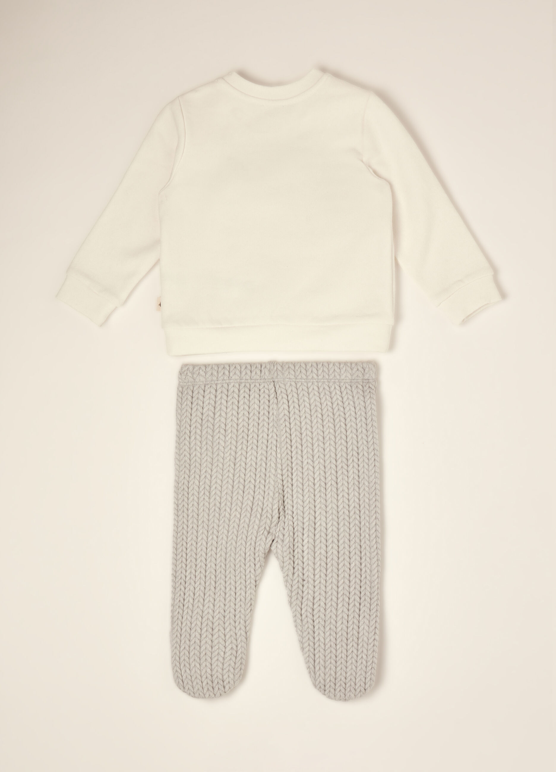 Completo bianco in cotone elasticizzato con ghettine_1